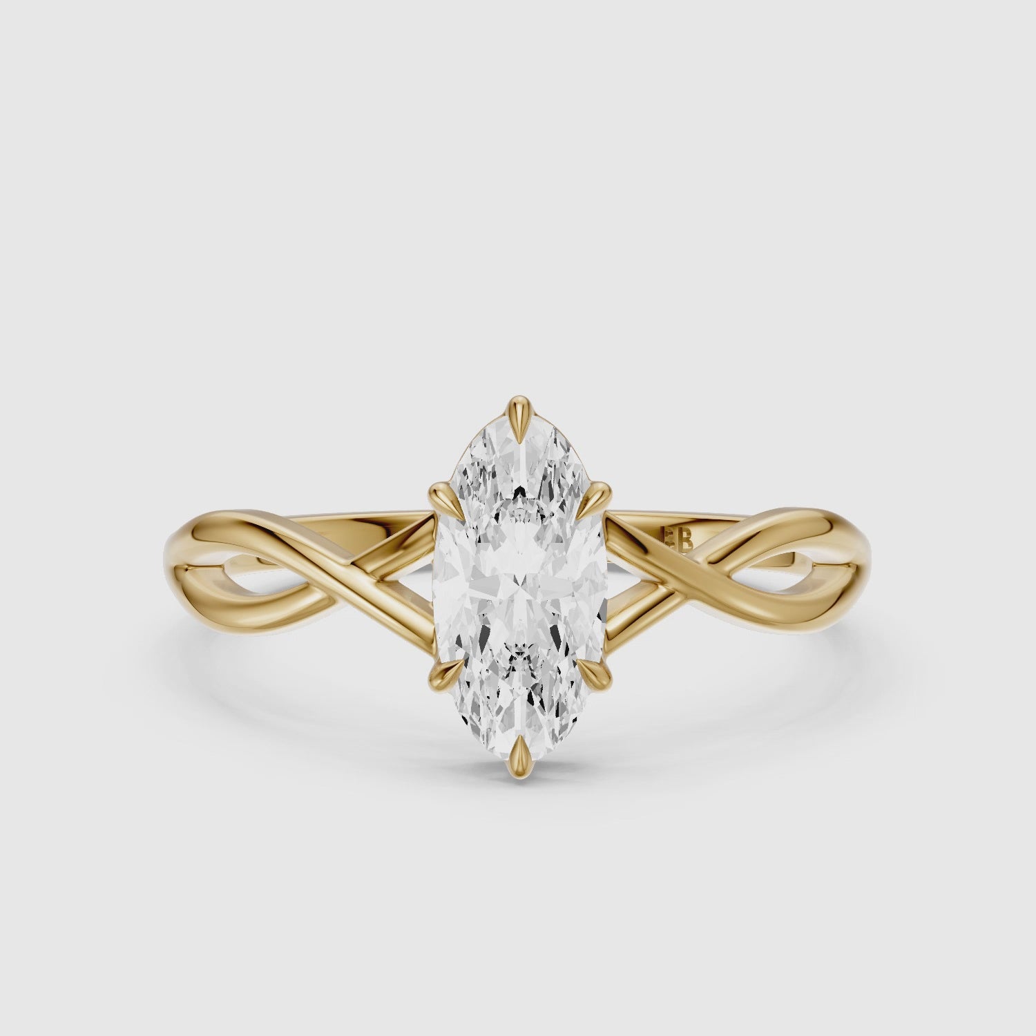 Load video: Lottie Moval Lab Grown Diamond Ring with Twisted Band