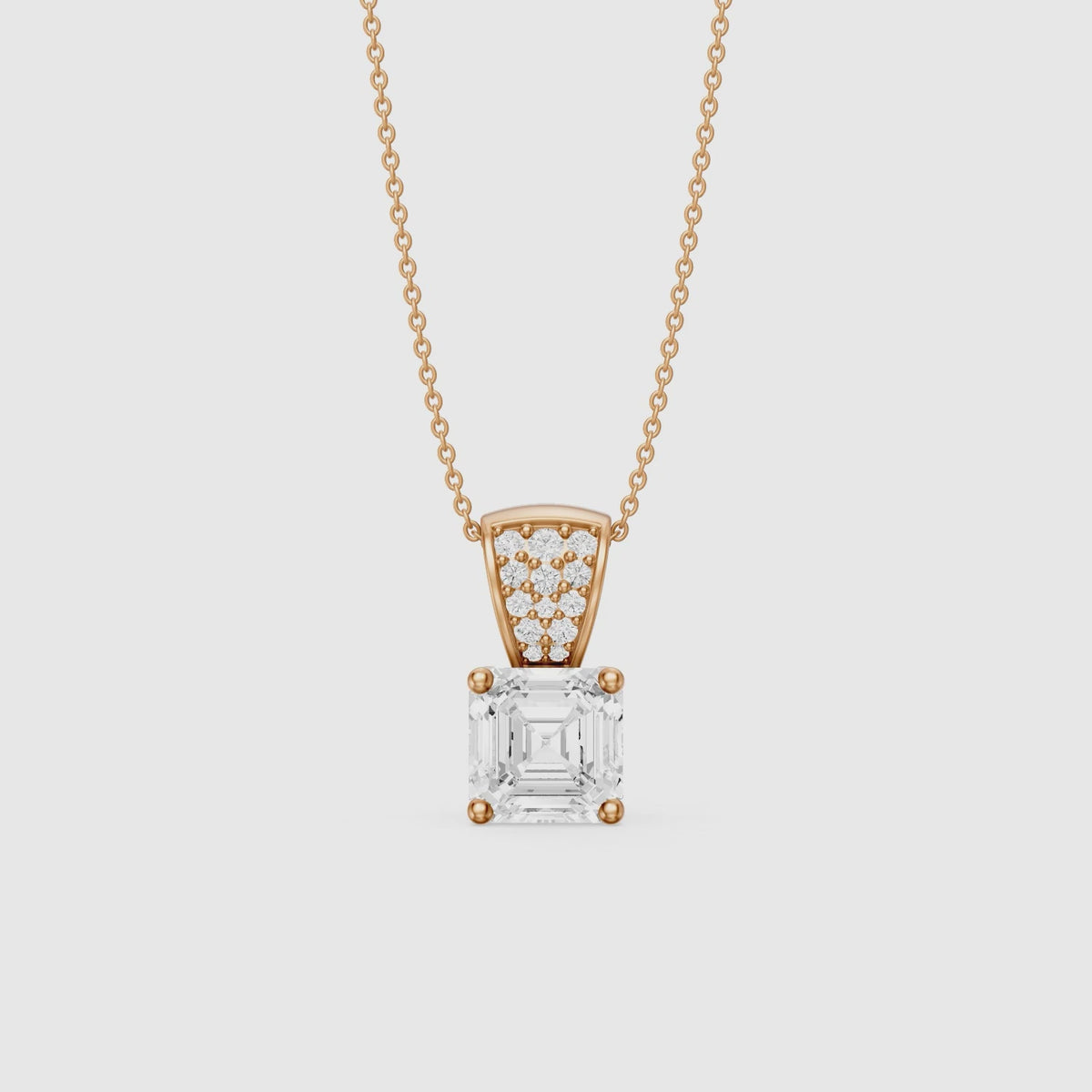 Load video: Ariel Asscher Cut Lab Grown Diamond Pave Bail Pendant