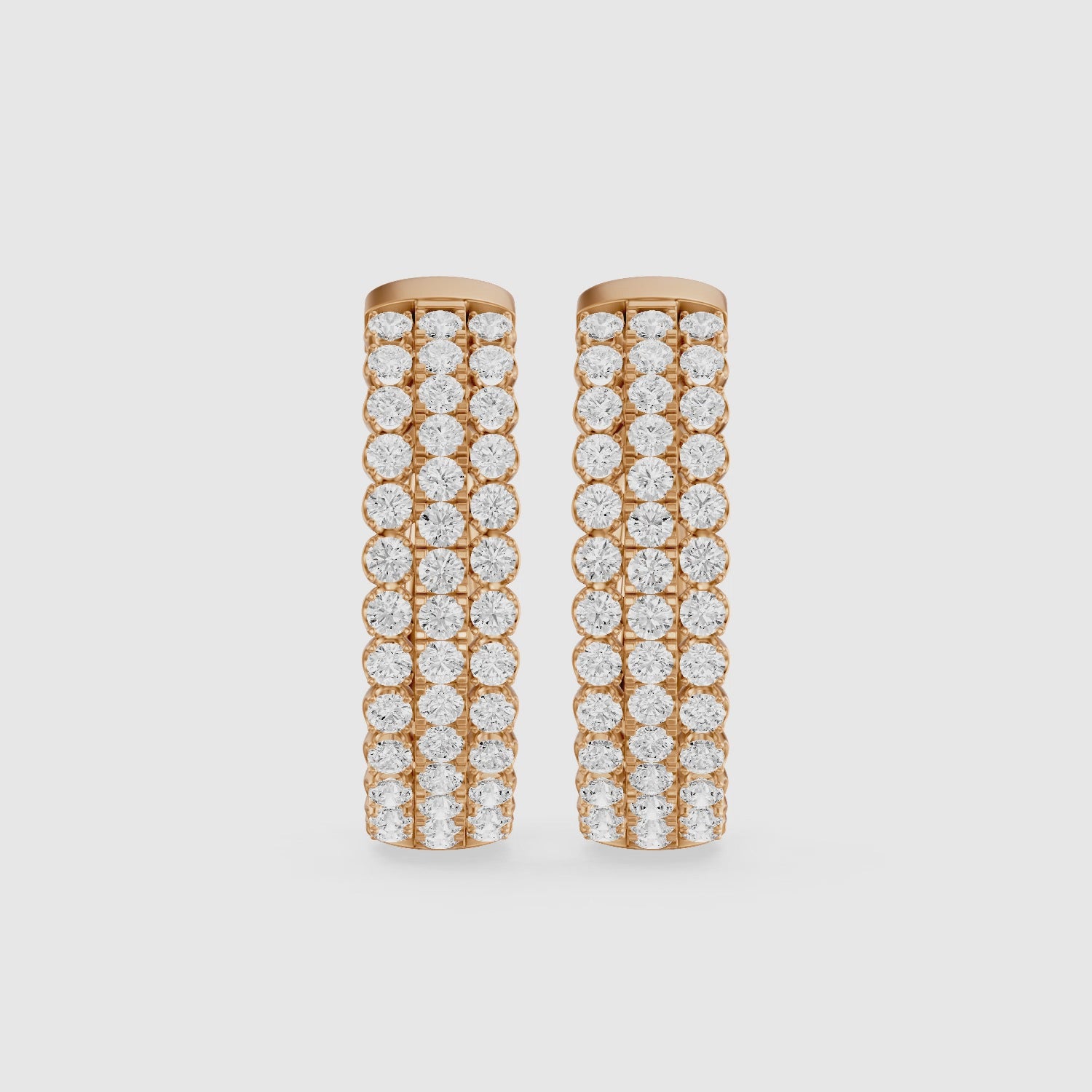 Load video: Fanni Round Lab Grown Diamond Dome Pave Hoop Earrings
