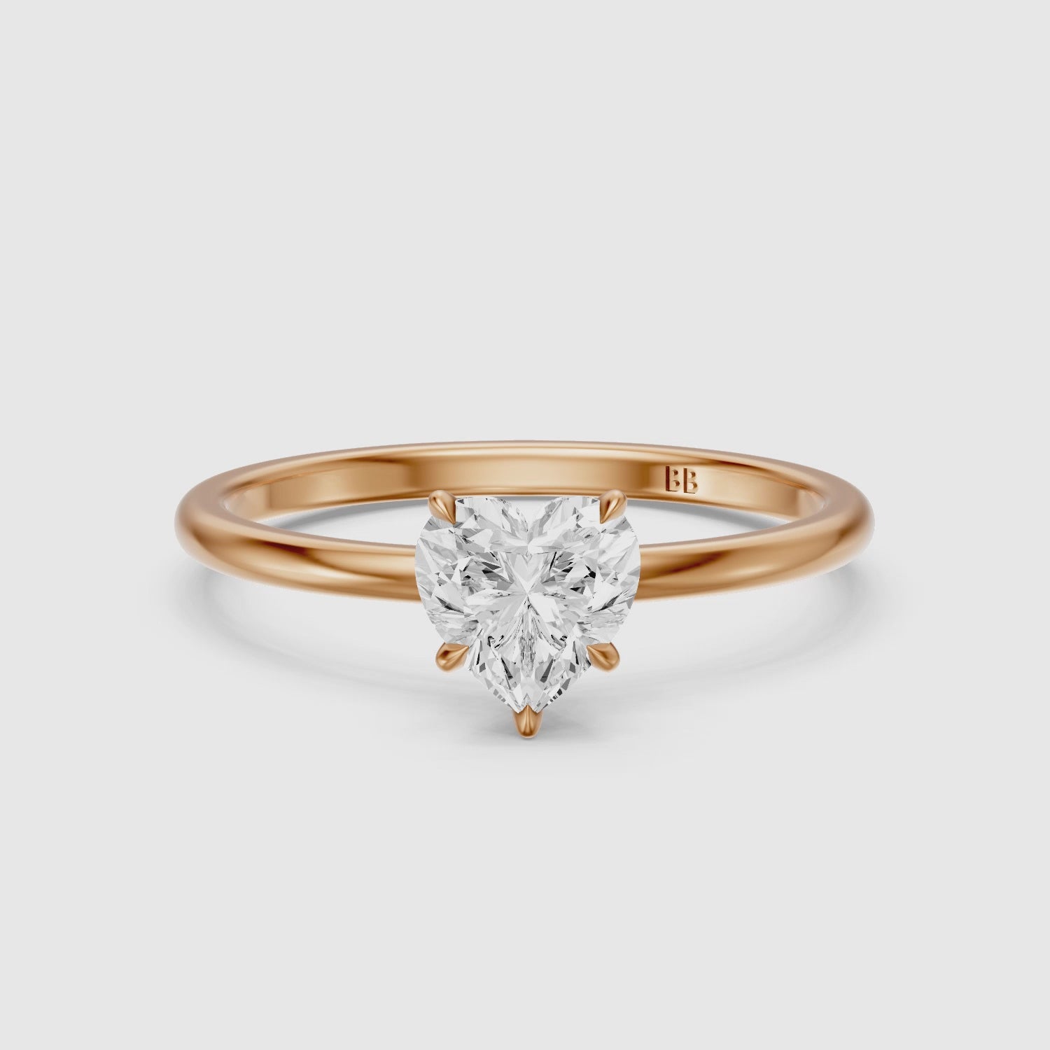 Load video: Christina Heart Shape Hidden Halo Lab Grown Diamond Ring