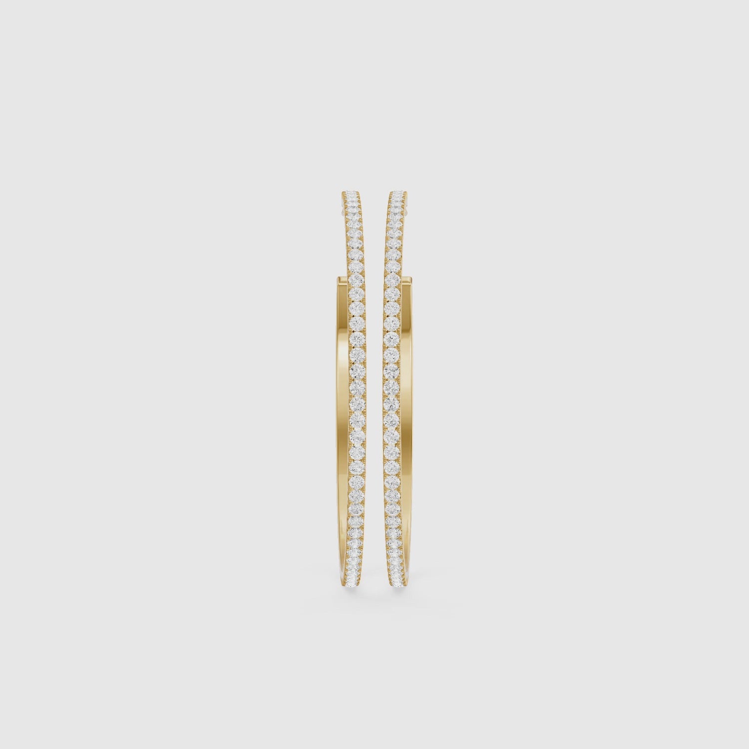 Load video: Yulia Round Lab Grown Diamond Skinny Hoop Earrings