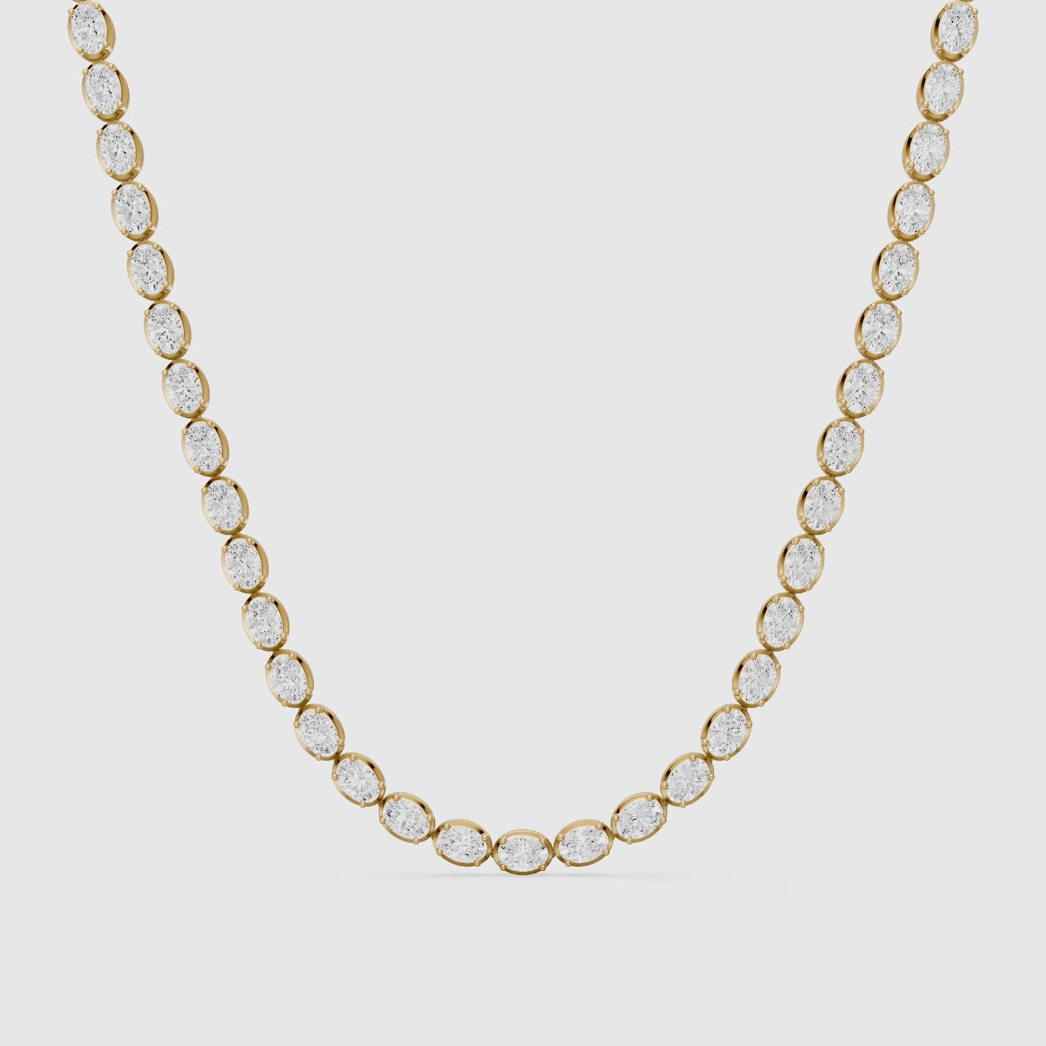 Load video: Layla Oval Lab Grown Diamond East West Tennis Necklace