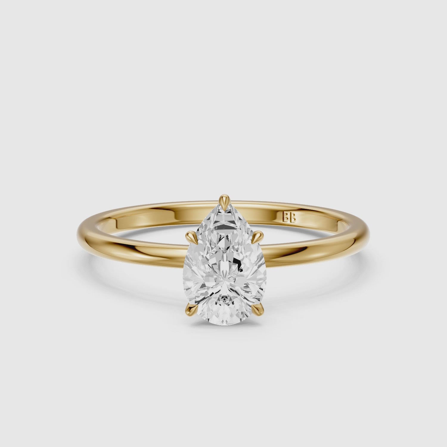 Load video: Jessica Pear Shape Hidden Halo Lab Grown Diamond Ring