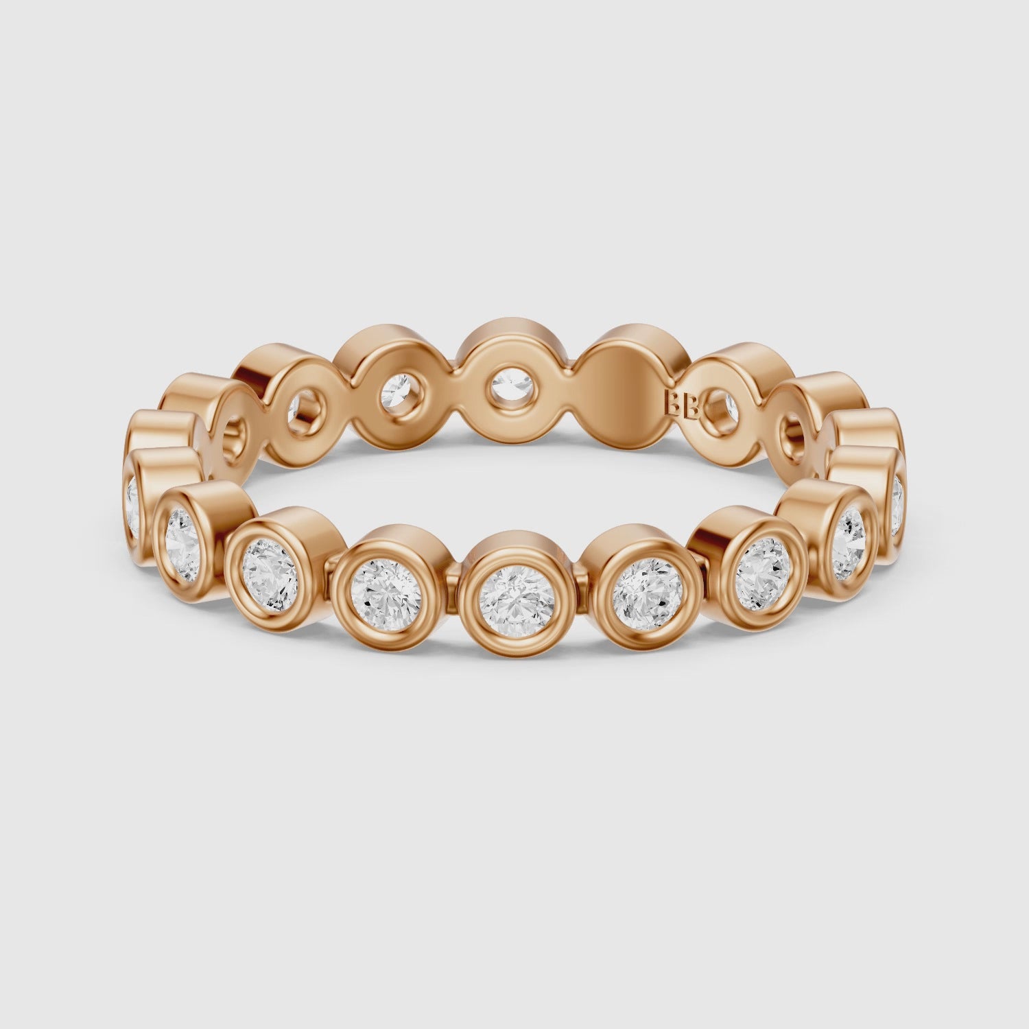 Load video: Faye Round Bezel Lab Grown Diamond Eternity Band