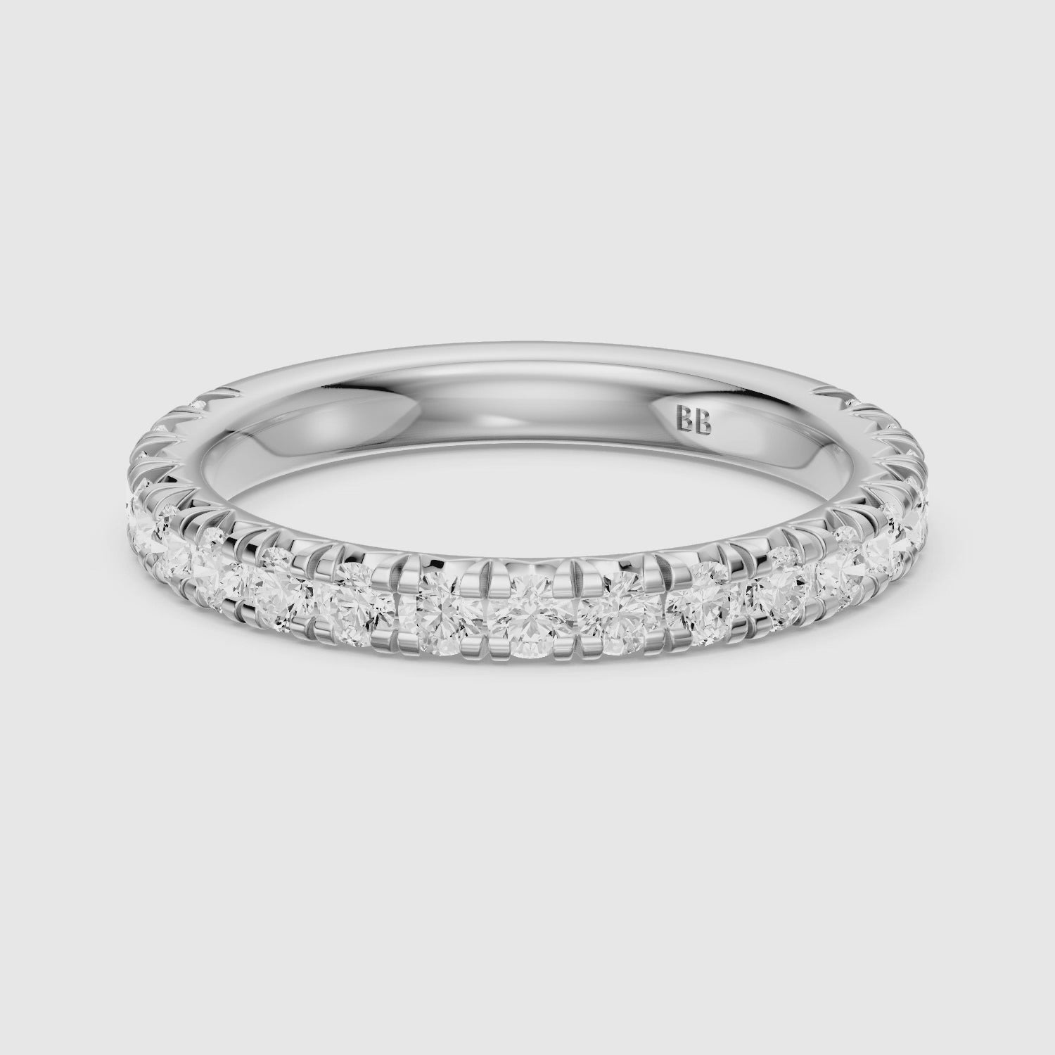 Load video: Camila Round Cut Shared Prong Lab Grown Diamond 3/4 Eternity Band