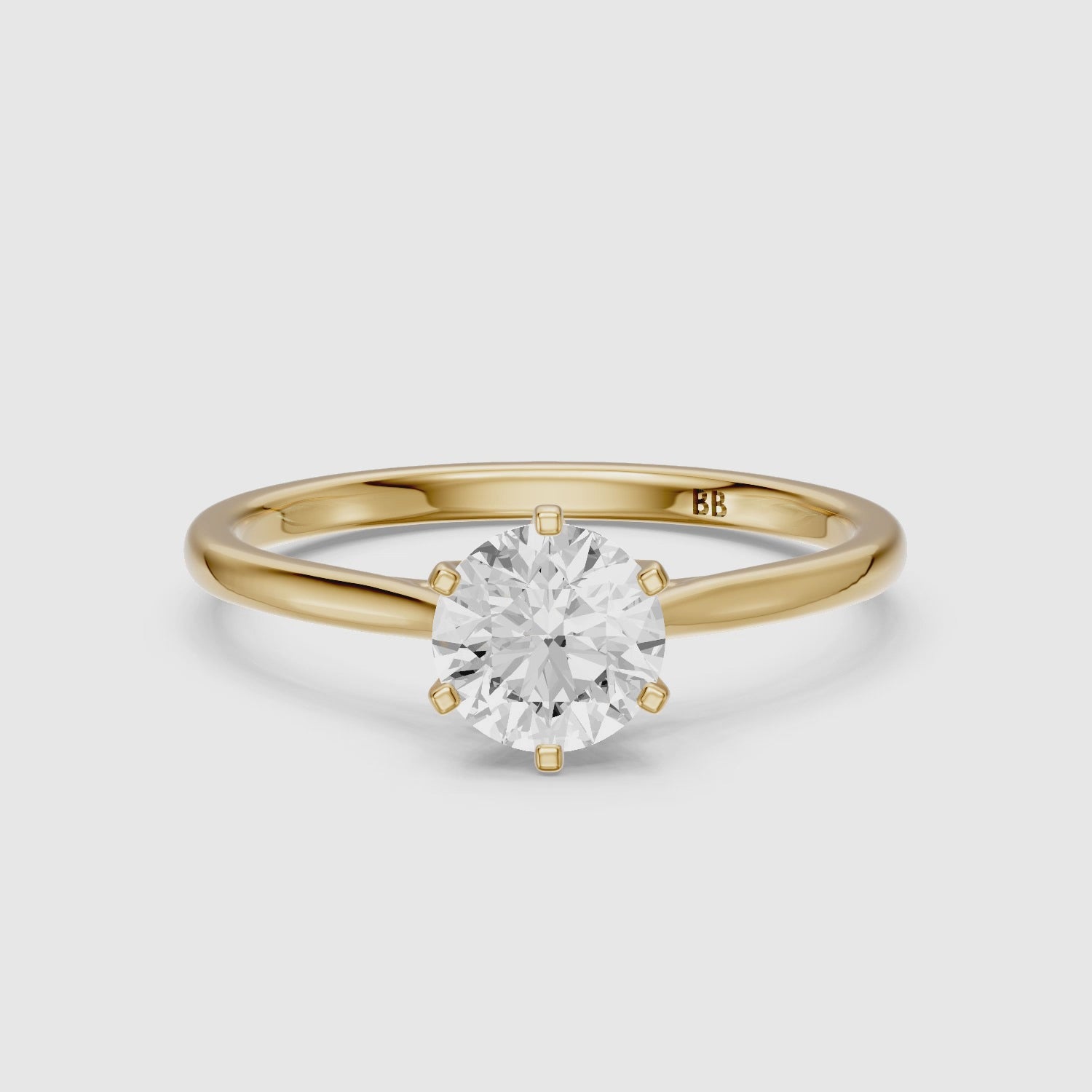 Load video: Amelia Round Cut Solitaire Lab Grown Diamond Engagement Ring