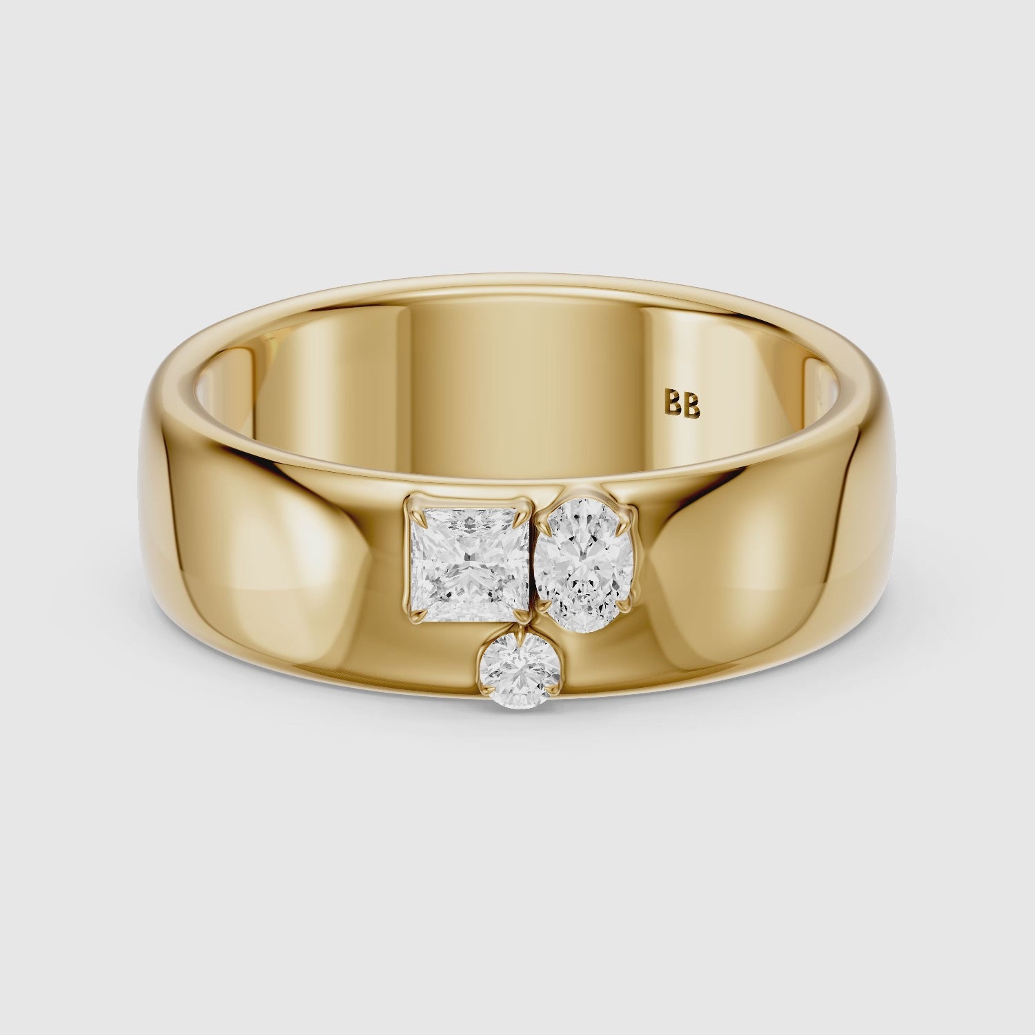 Load video: Fiamma Mixed Shape Lab Diamond Cluster Cigar Band