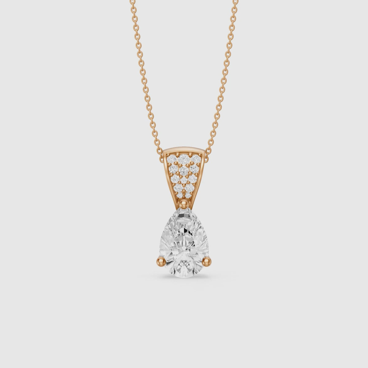 Load video: Betty Pear Lab Grown Diamond Drop Pendant
