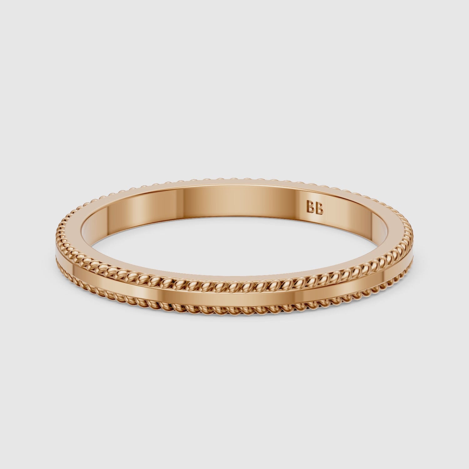 Load video: Indie Flat Rope Plain Wedding Band