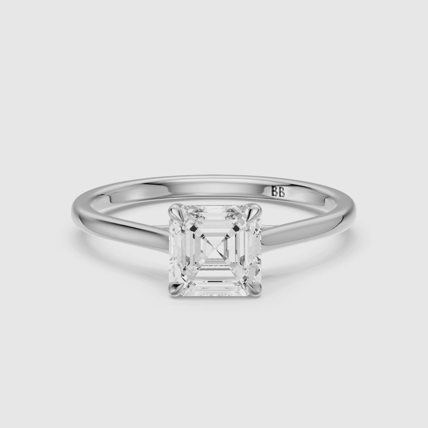 Load video: Olivia Asscher Cut Solitaire Lab Grown Diamond Engagement Ring
