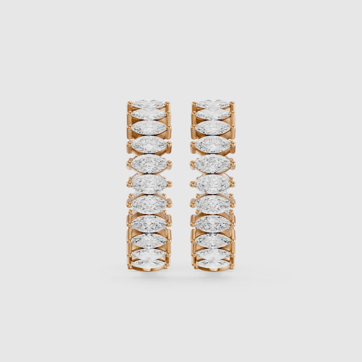 Load video: Silvia Marquise Lab Grown Diamond Eternity Inside-Out Hoop Earrings