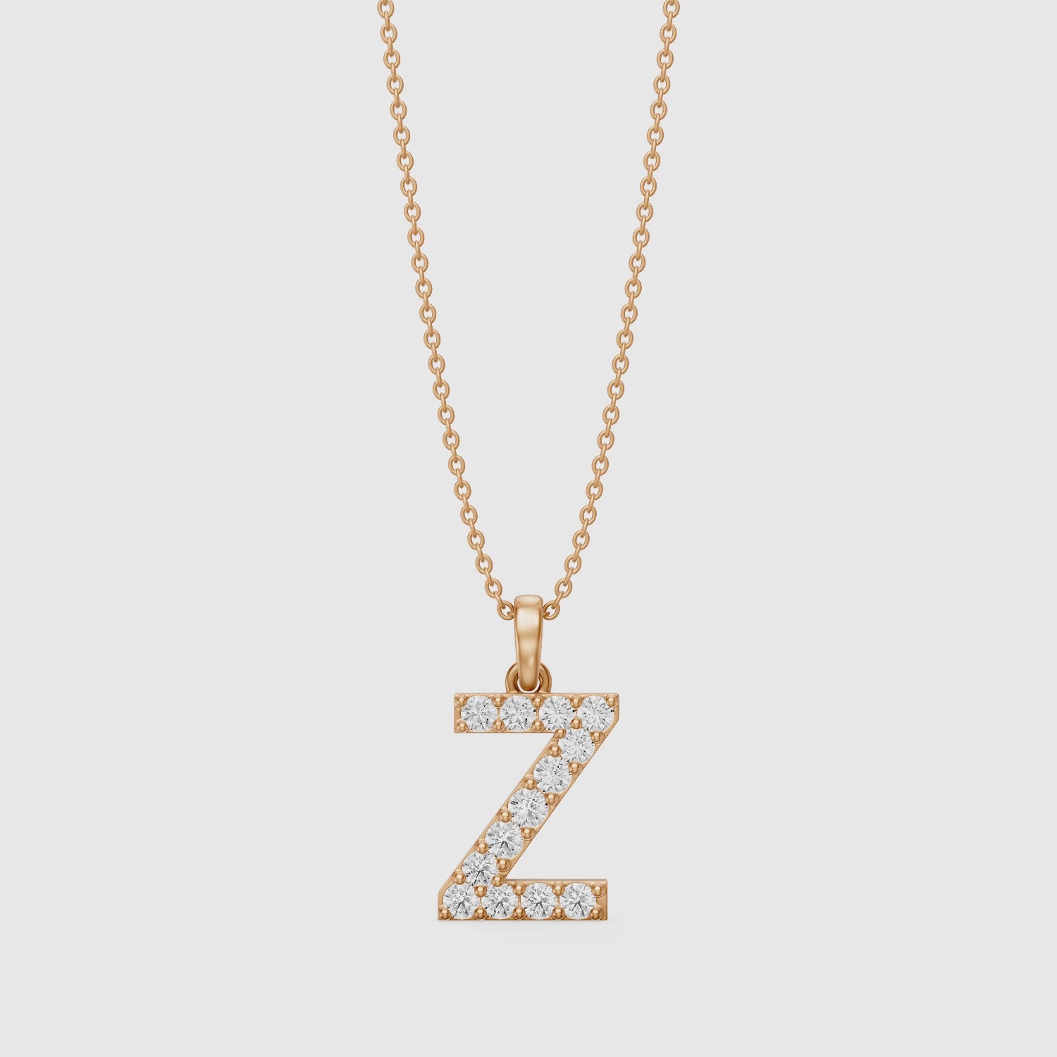 Load video: Kallie Lab Grown Diamond Z Initial Pendant Necklace