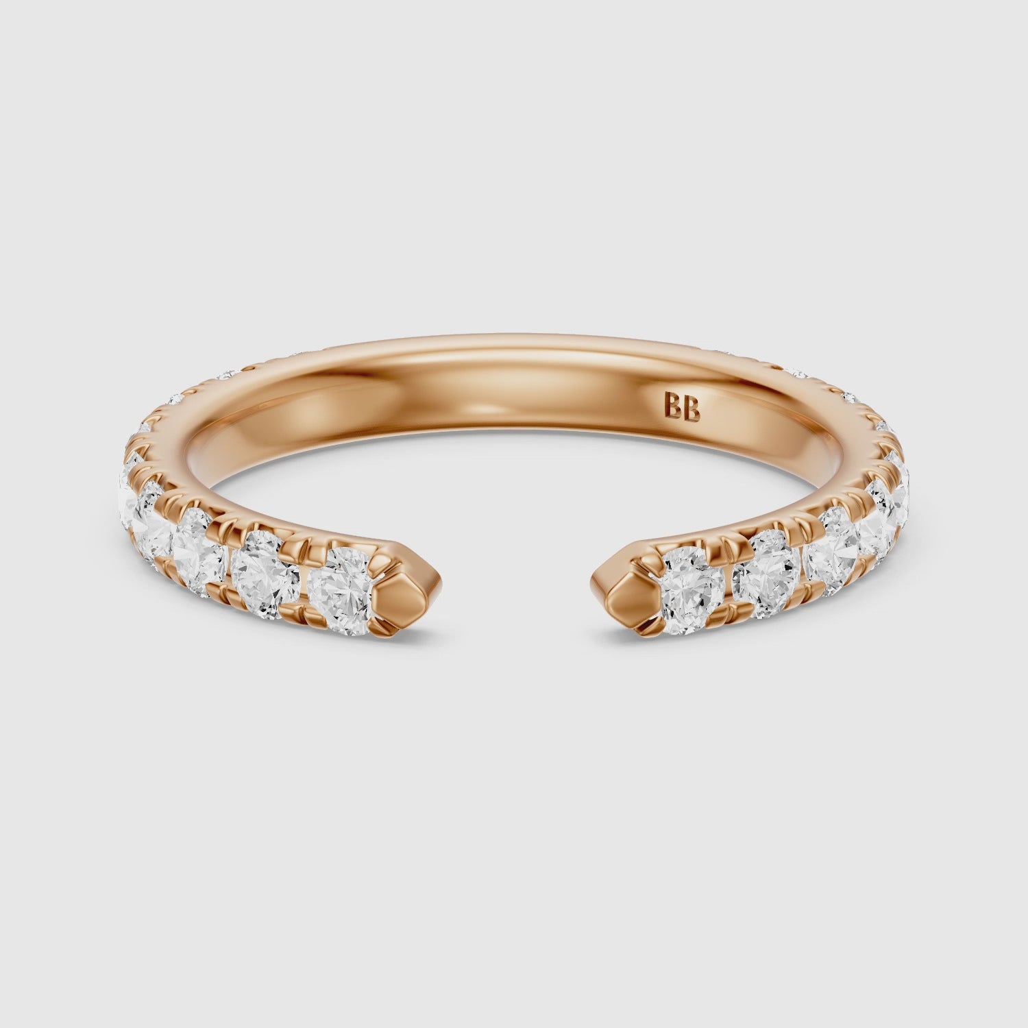 Load video: Avery Open Gap Lab Grown Diamond Wedding Band