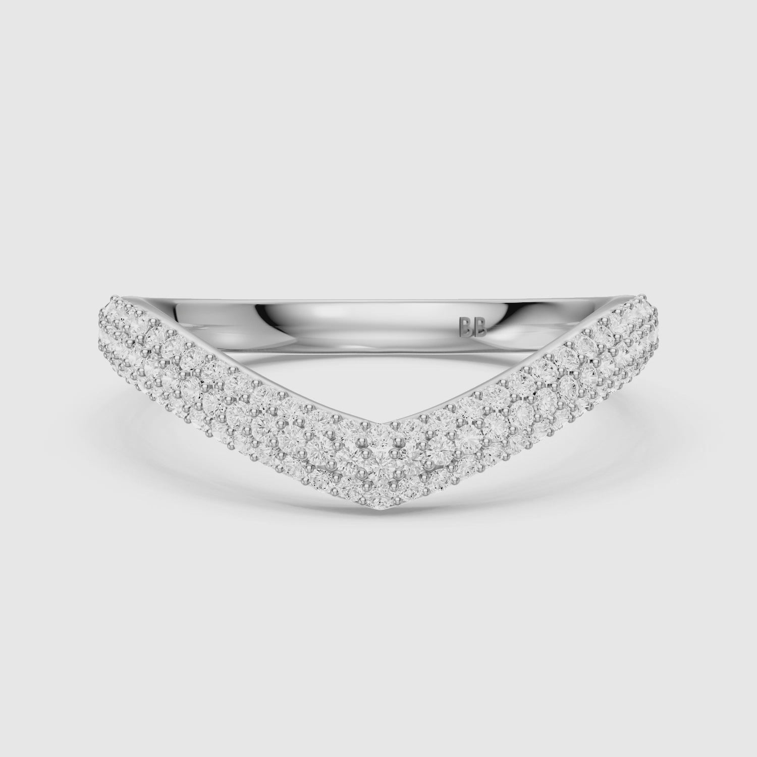 Load video: Scarlett Multi Row Pavé Lab Grown Diamond Curved Band
