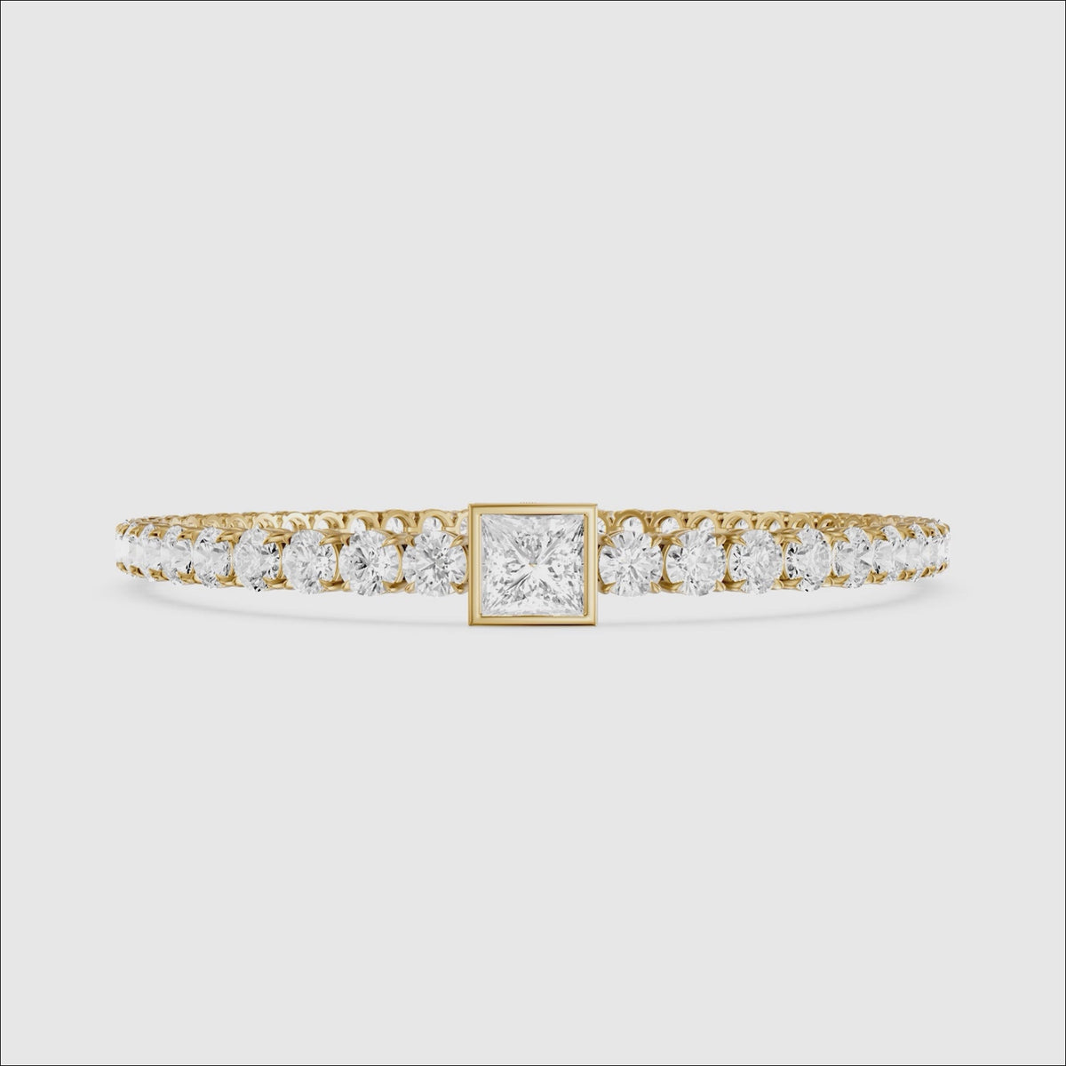 Load video: Corrine Princess Cut Lab Grown Diamond Single Station Tennis Bracelet