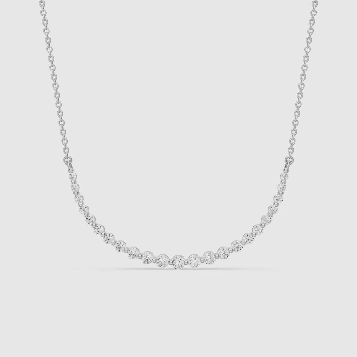 Load video: Francesca Graduated Round Lab Grown Diamond Curve Necklace