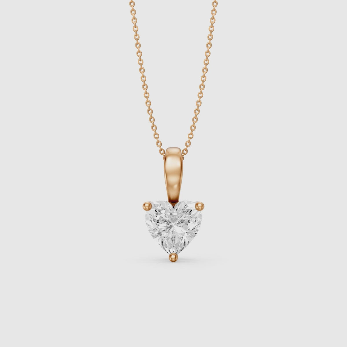 Load video: Suzy Heart Shape Lab Grown Diamond Solitaire Pendant