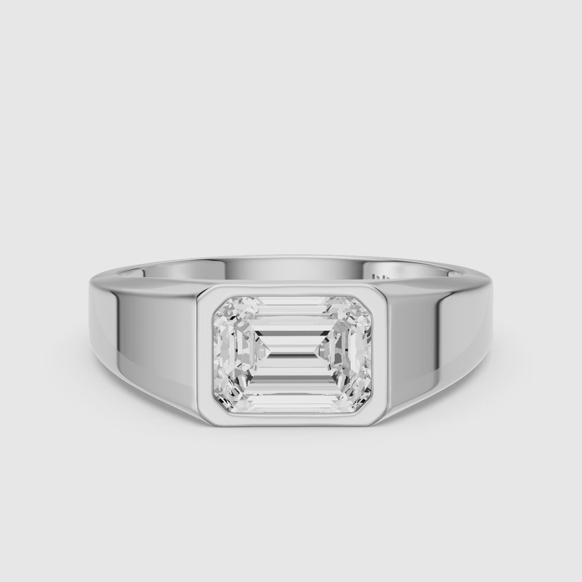 Load video: Arla East-West Emerald Bezel Set Moissanite Diamond Engagement Ring