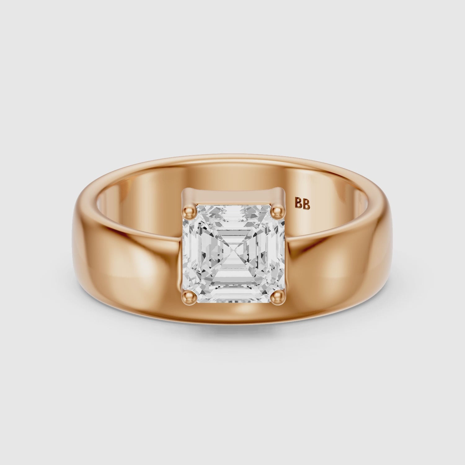 Load video: Paloma Asscher Cut Lab Diamond Fashion Cigar Band