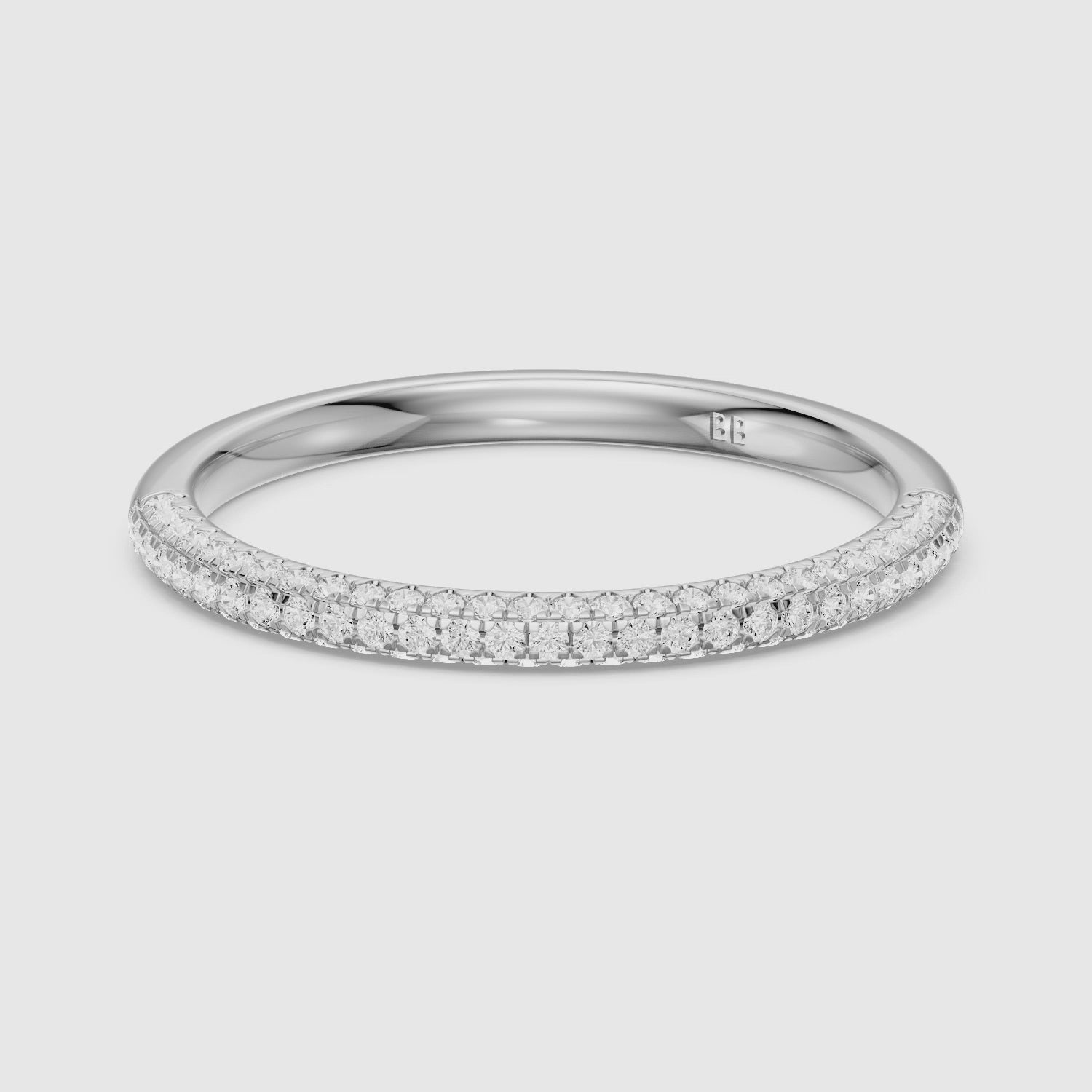 Load video: Remi Half Pave Lab Grown Diamond Stackable Eternity Band