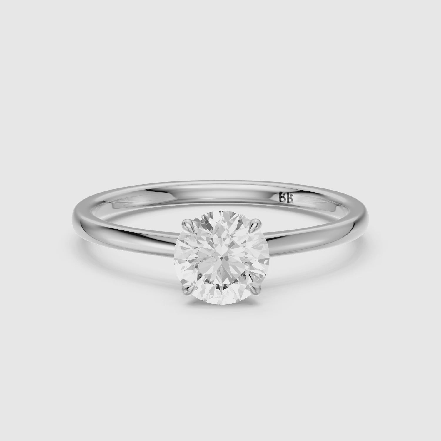 Load video: Harper 4 Prong Round Cut Solitaire Lab Grown Diamond Ring