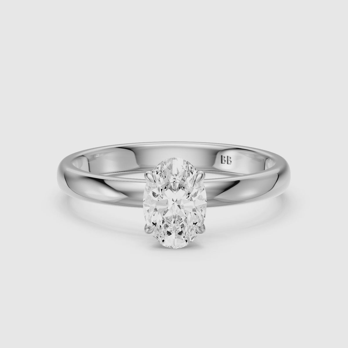 Load video: Tavi Oval Solitaire Lab Grown Diamond Engagement Ring With Hidden Halo