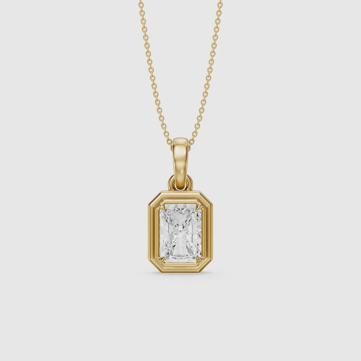 Load video: Maggie Radiant Cut Lab Grown Diamond Double Frame Pendant