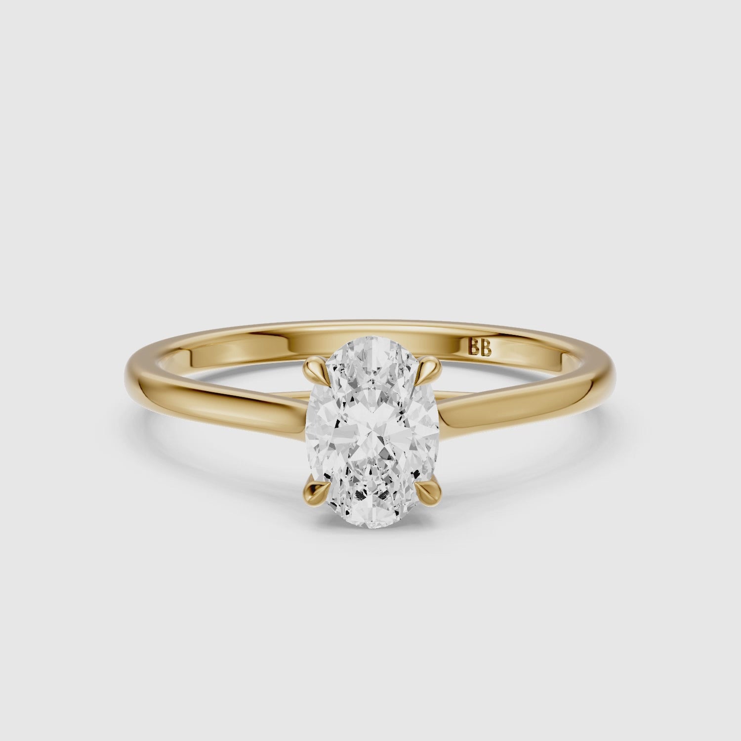 Load video: Gaga Oval Cut Solitaire Moissanite Diamond Engagement Ring