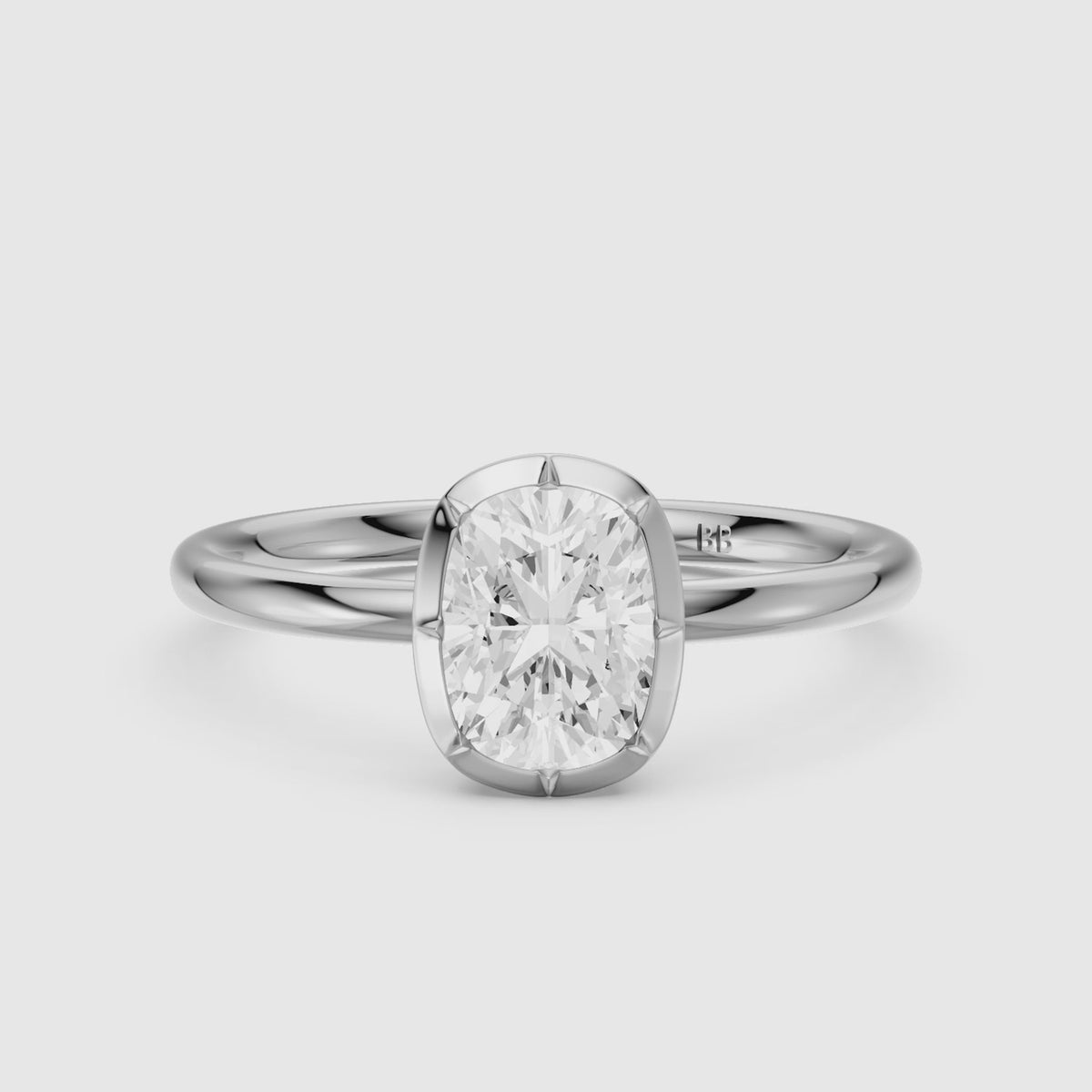 Load video: Zoe Elongated Cushion Lab Grown Diamond Solitaire Engagement Ring