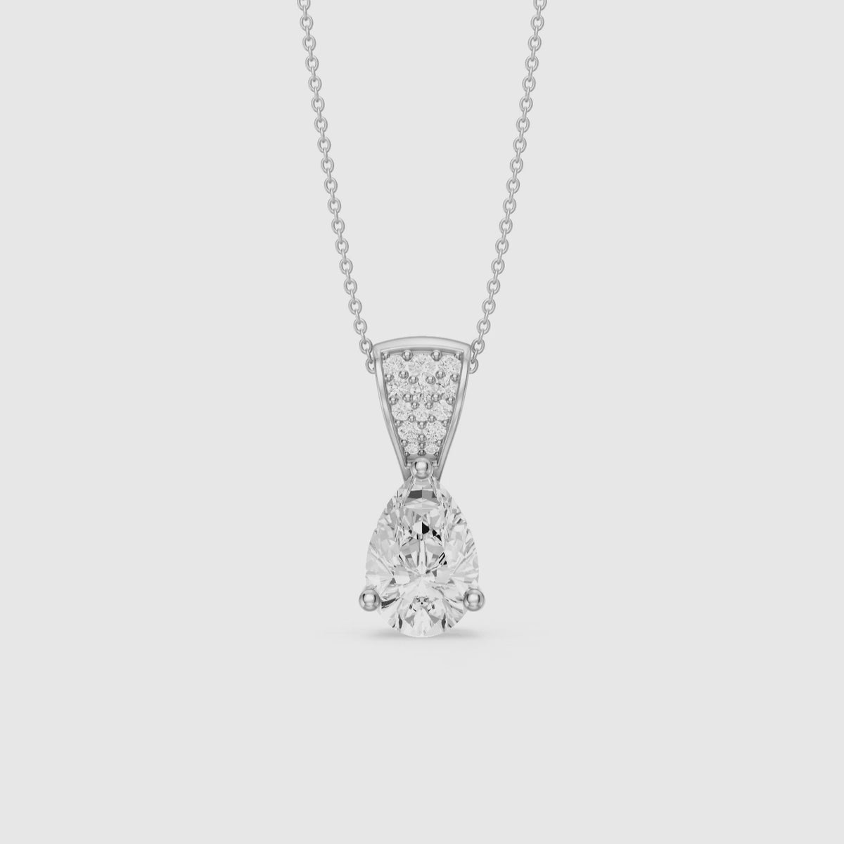 Load video: Betty Pear Lab Grown Diamond Drop Pendant