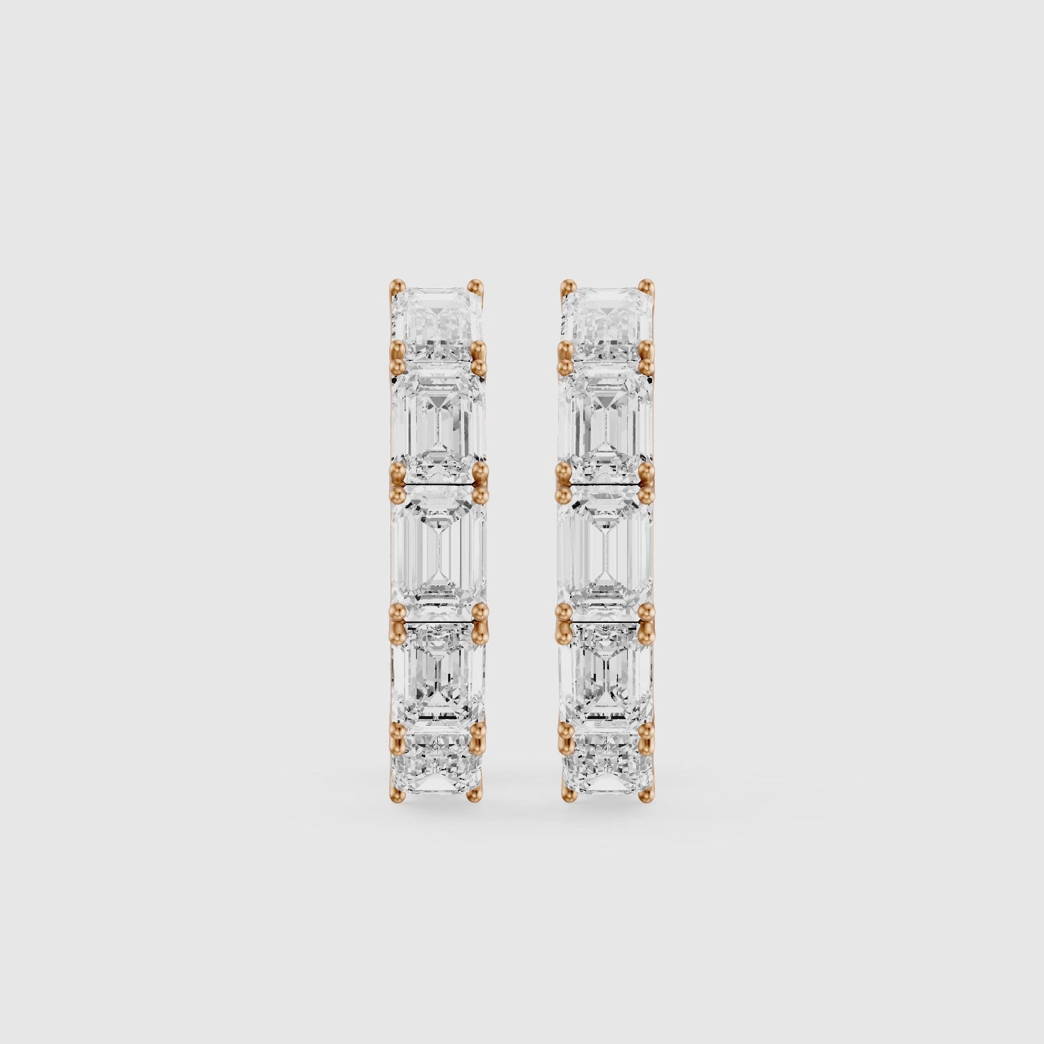 Load video: Talia Emerald Cut Lab Grown Diamond Inside Out Hoop Earrings