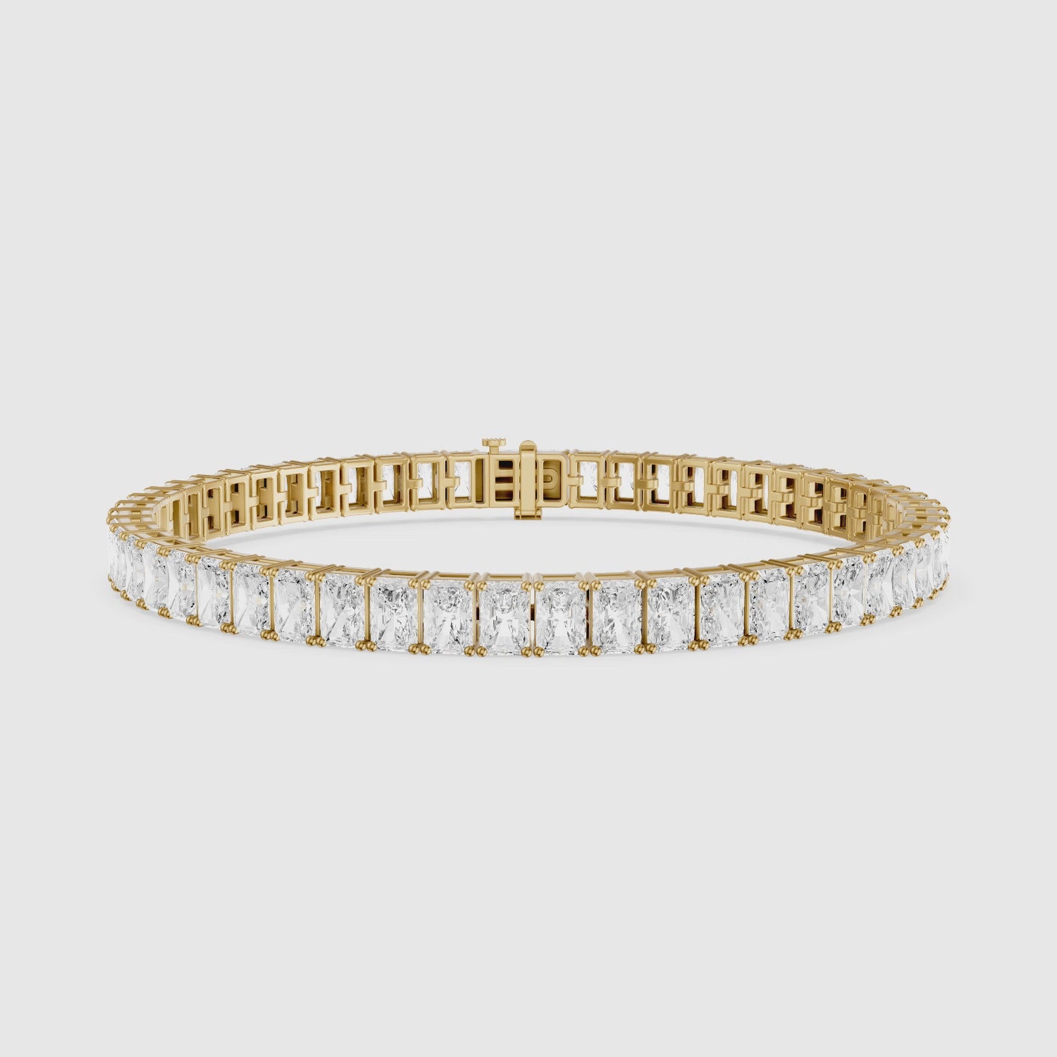 Load video: Grace Radiant Cut Lab Grown Diamond Tennis Bracelet