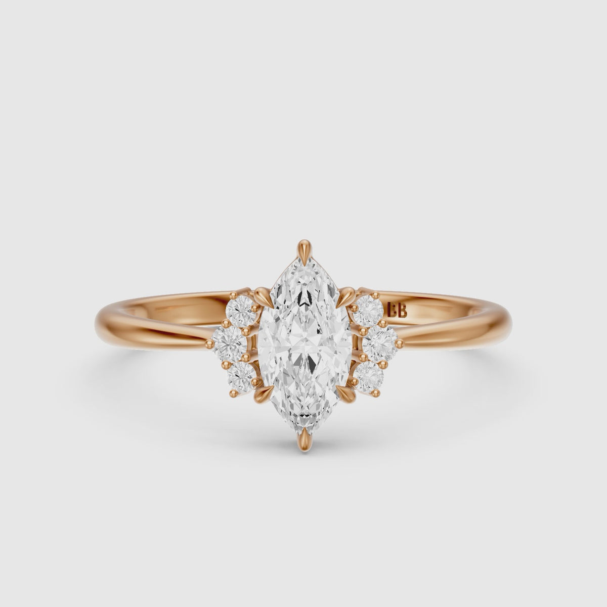 Load video: Natalie Marquise Cut Lab Grown Diamond Floral Engagement Ring