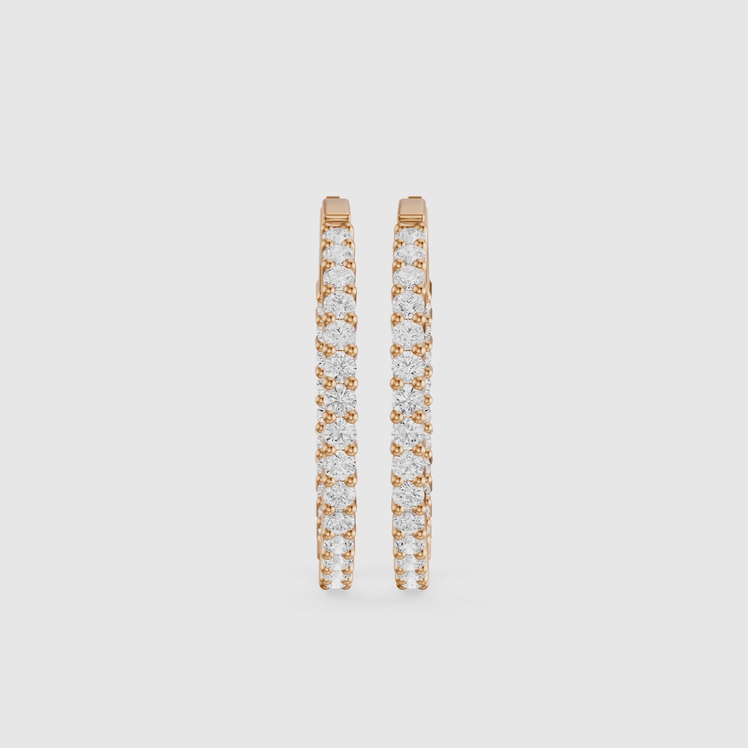 Load video: Mattea Round Lab Grown Diamond Full Eternity Inside Out Hoop Earrings