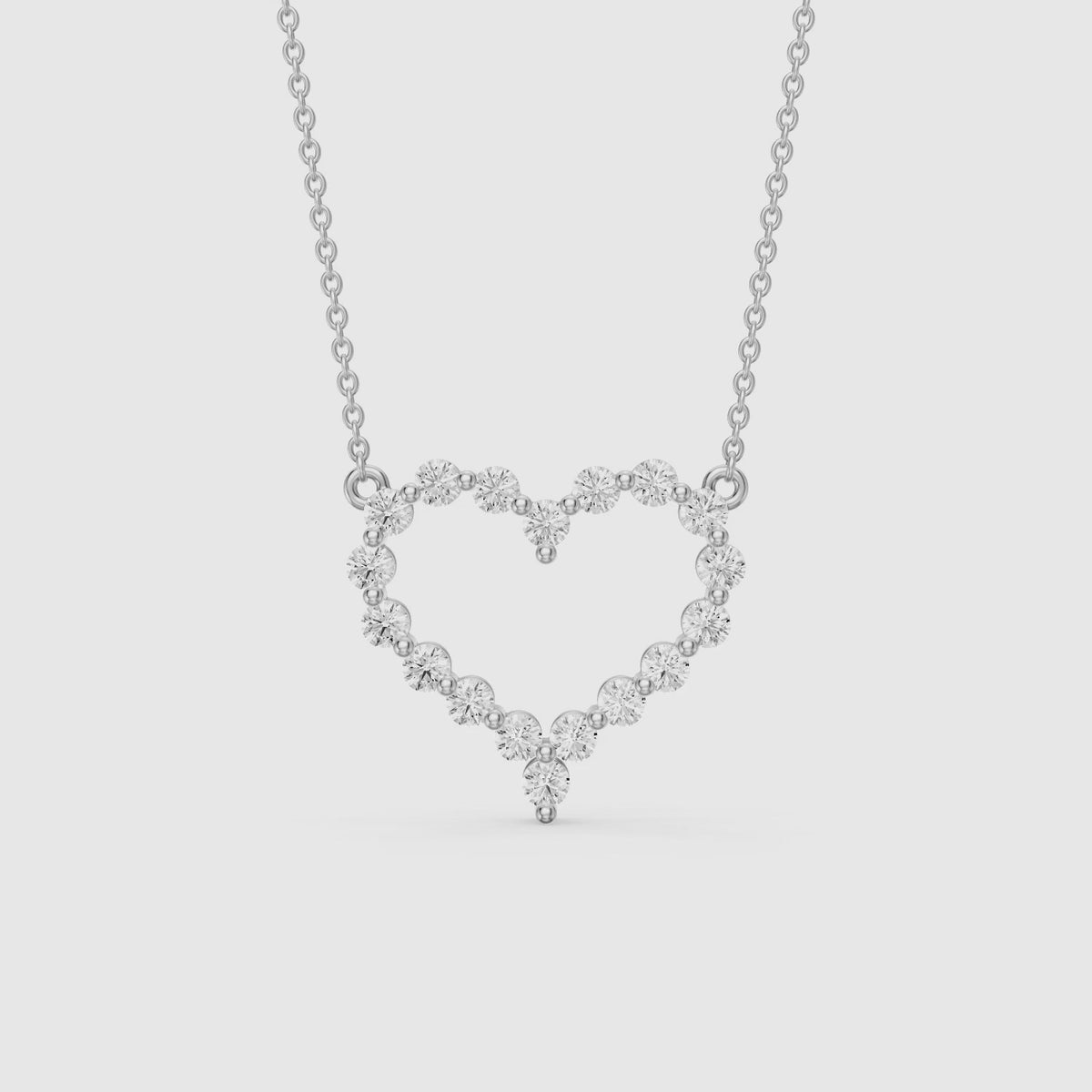 Load video: Whoopi Round Lab Grown Diamond Heart Pendant