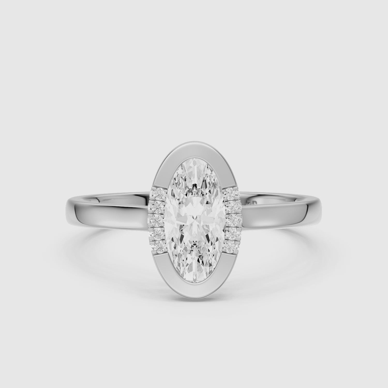 Load video: Amaya Moval Moissanite Diamond Bezel Ring with Hidden Diamond Accents