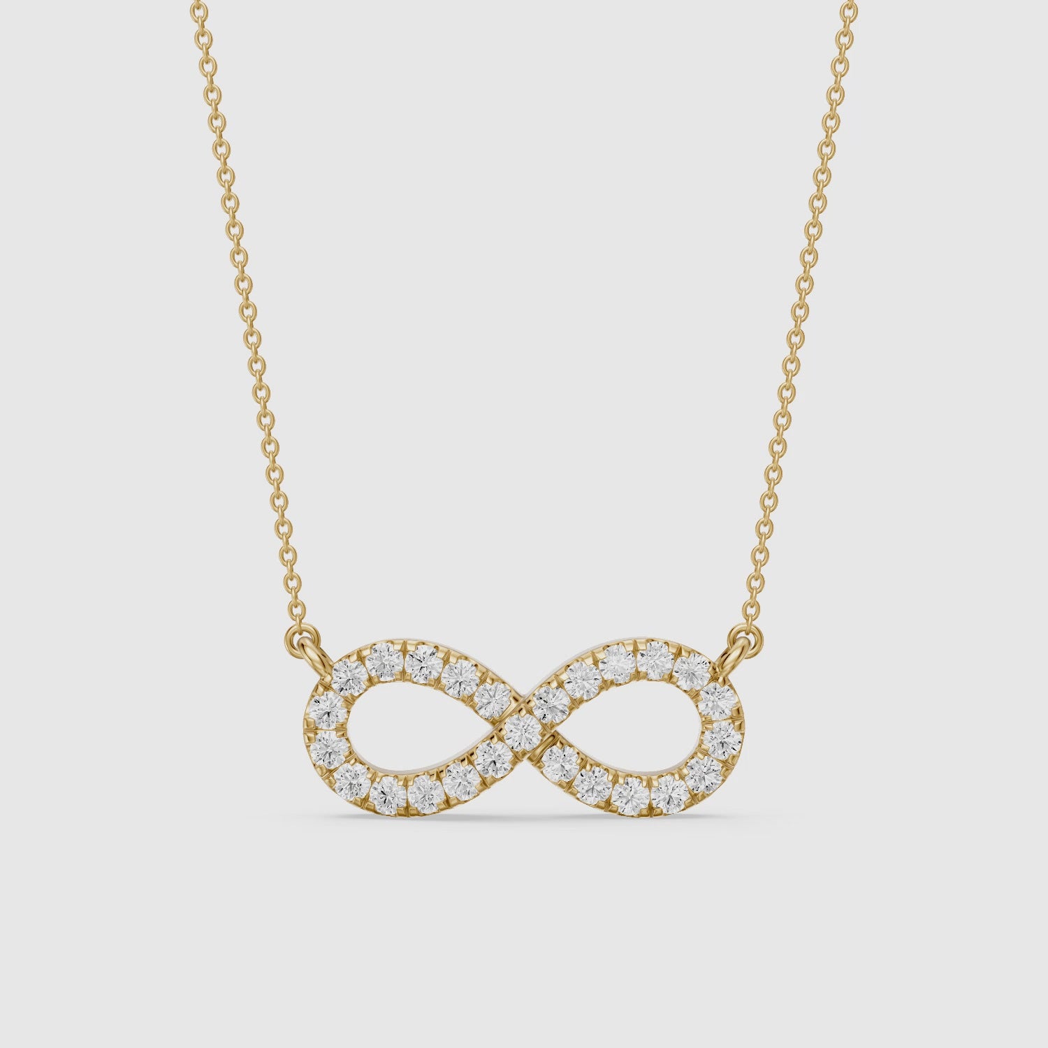 Load video: Laurel Round Lab Grown Diamond Infinity Pendant Necklace