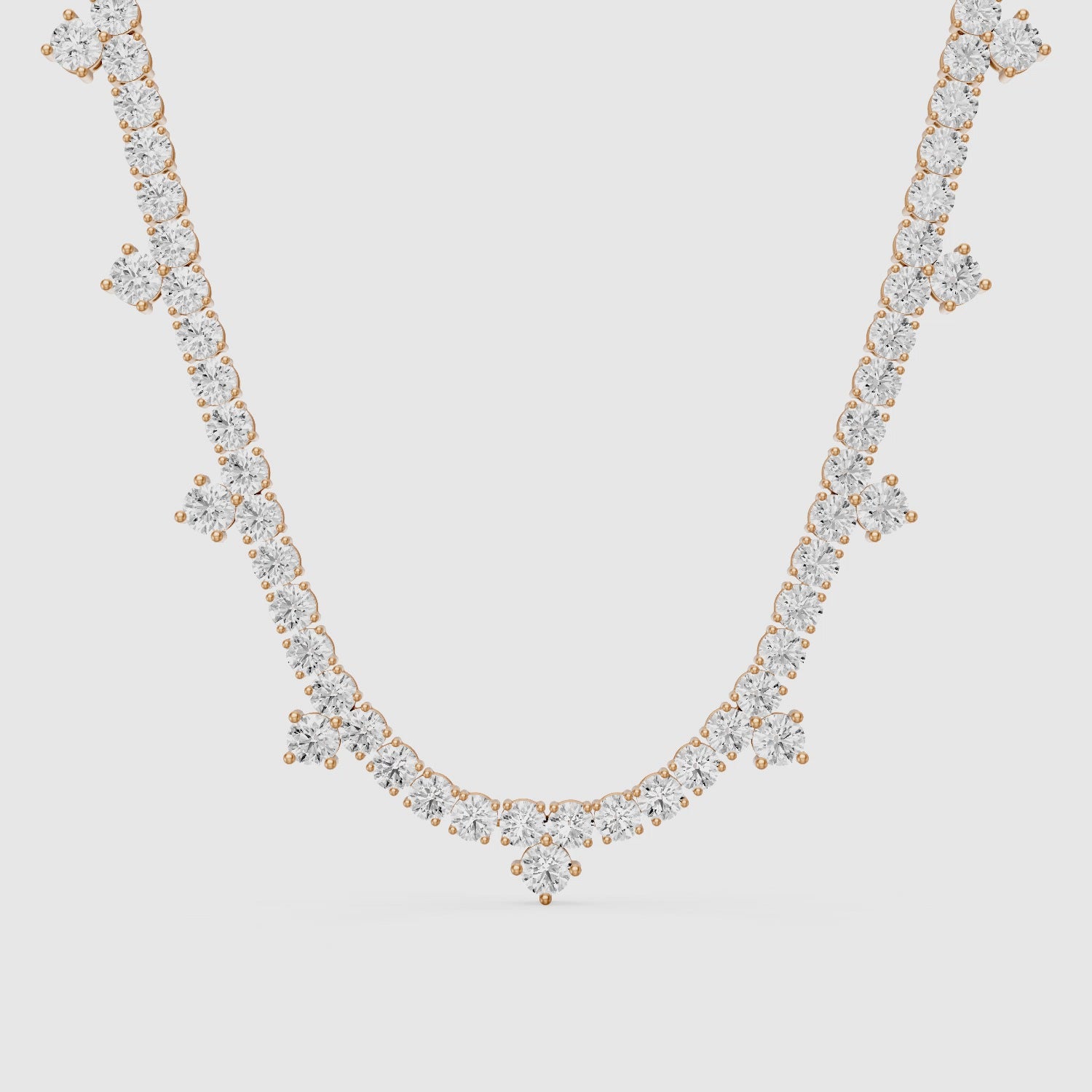 Load video: Kaylee Round Cut Lab Grown Diamond Accent Tennis Necklace