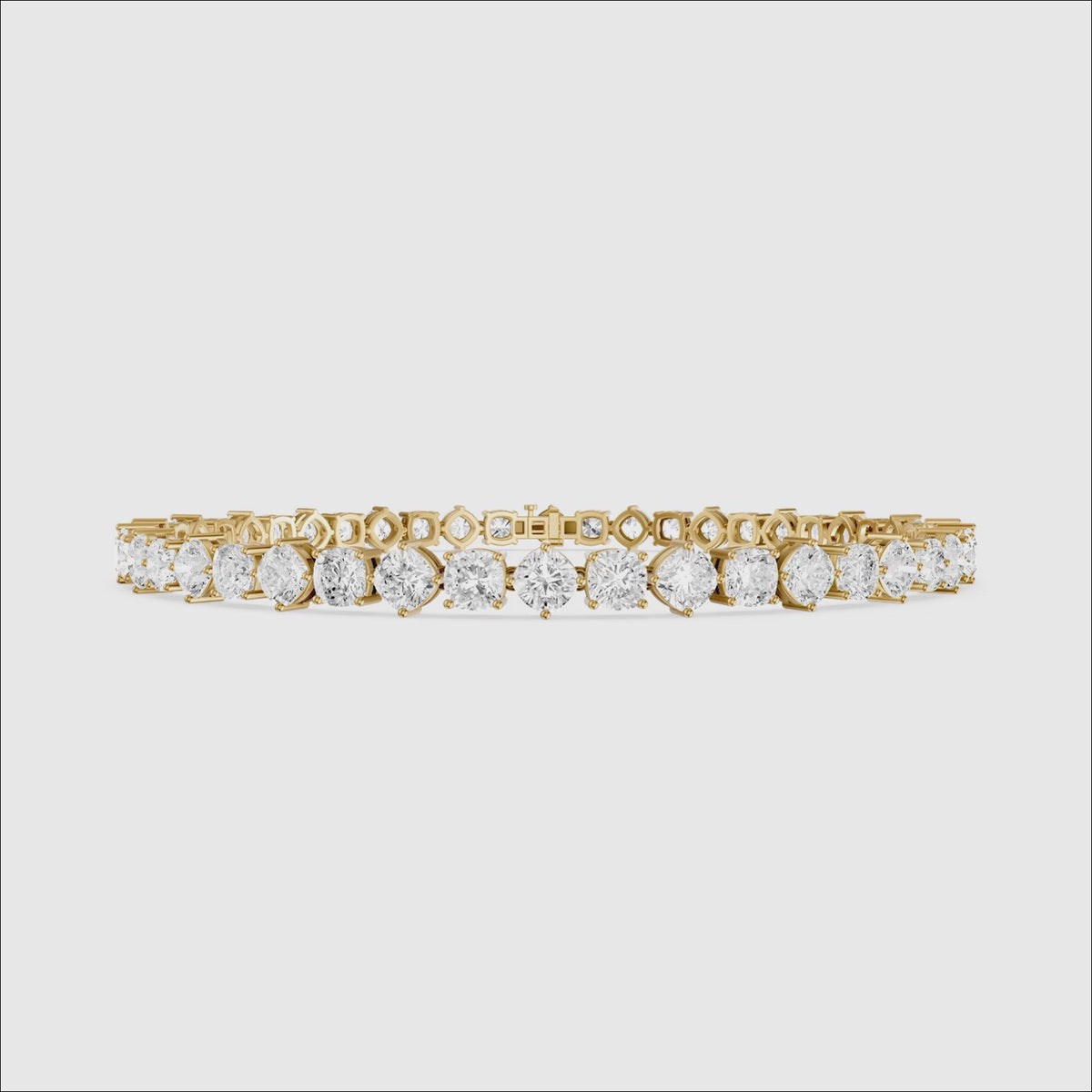 Load video: Florence Cushion Cut Lab Grown Diamond Tennis Bracelet