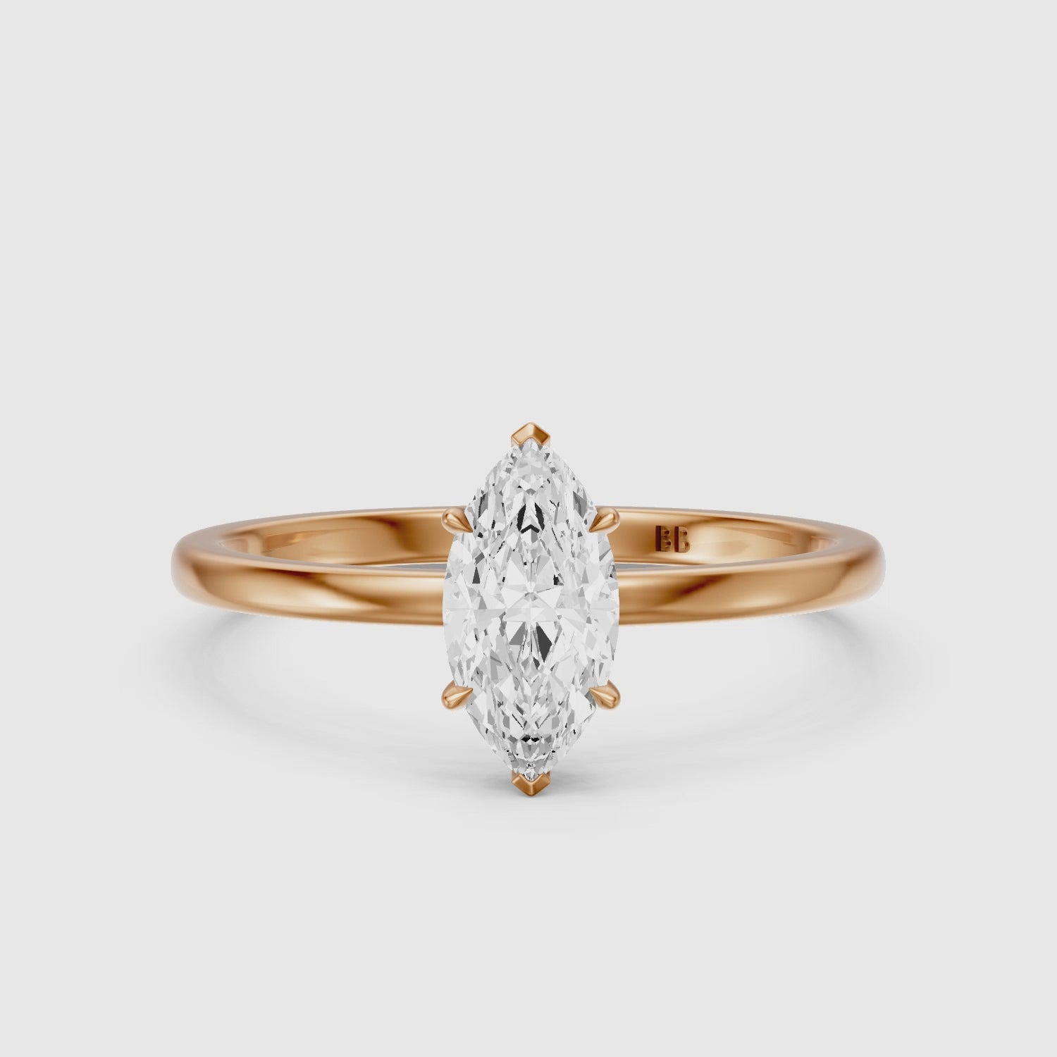 Load video: Shasta Marquise Cut Low Profile Solitaire Lab Grown Diamond Ring