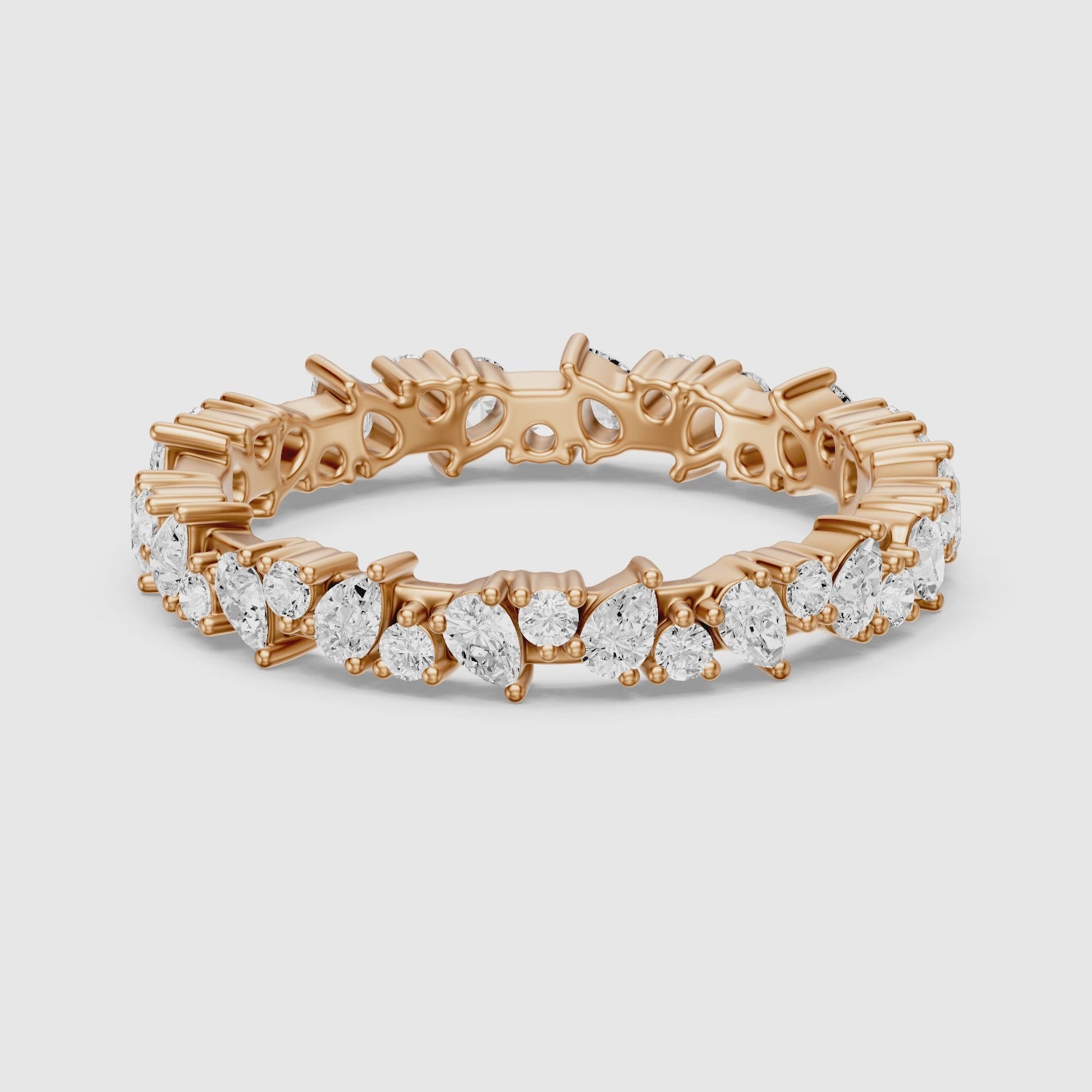 Load video: Remi Mixed Shape Lab Diamond Full Eternity Stackable Ring