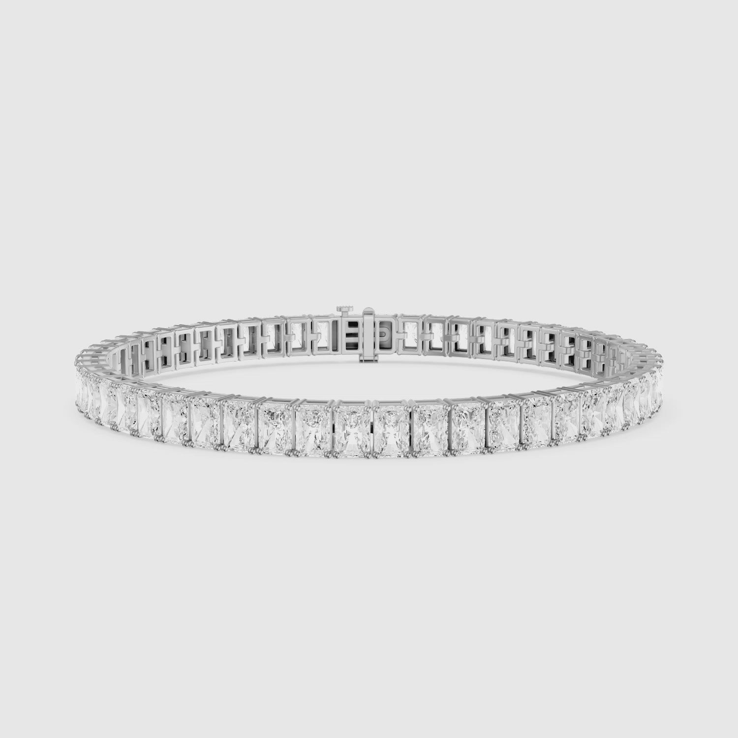 Load video: Grace Radiant Cut Lab Grown Diamond Tennis Bracelet