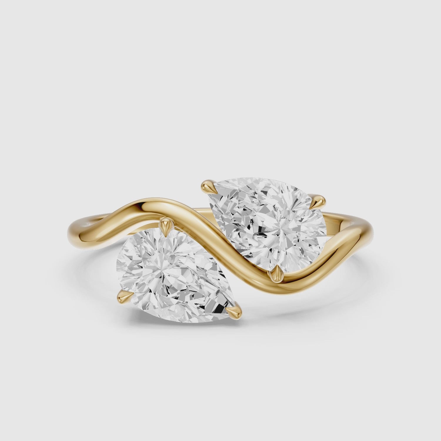 Load video: Lillia Toi Et Moi Ring With Both Pear Two Stone Lab Grown Diamond