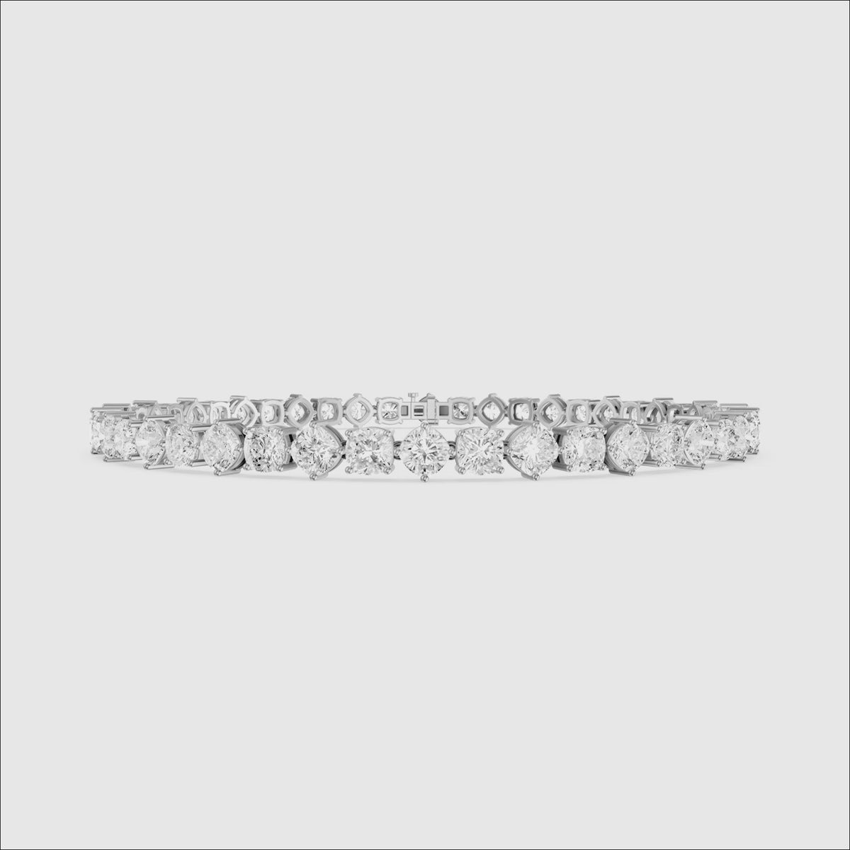 Load video: Florence Cushion Cut Lab Grown Diamond Tennis Bracelet