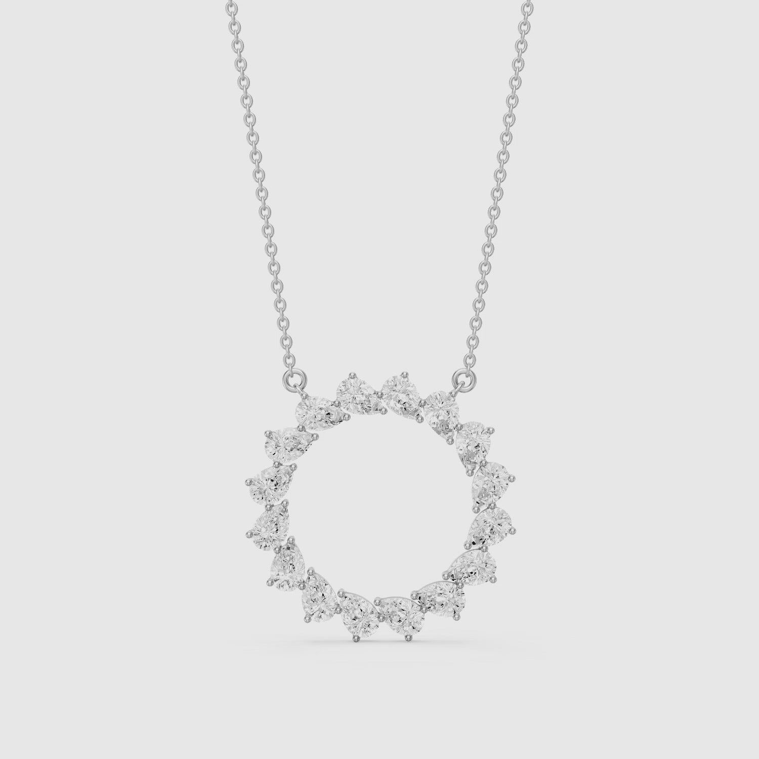 Load video: Carina Pear Shape Lab Grown Diamond Circle Necklace