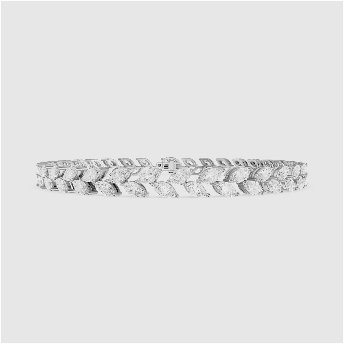 Load video: Amoura Two Row Marquise Cut Lab Grown Diamond Tennis Bracelet