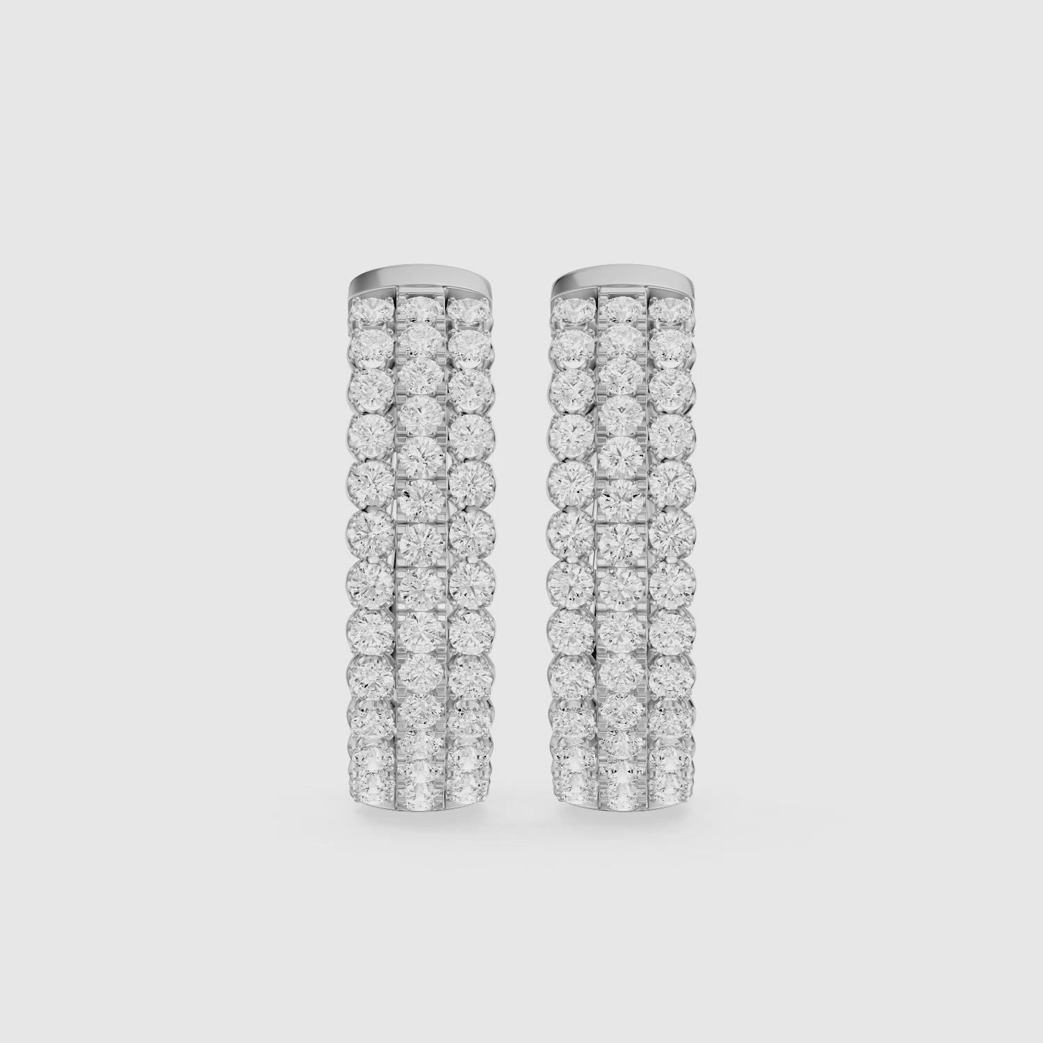 Load video: Fanni Round Lab Grown Diamond Dome Pave Hoop Earrings