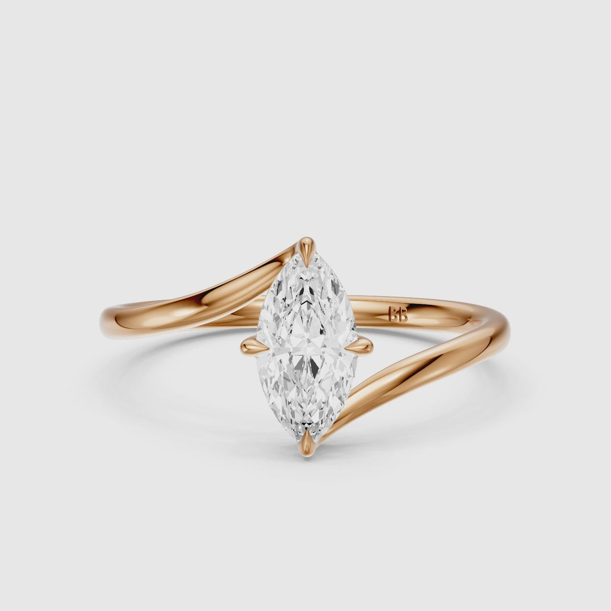 Load video: Ione Marquise Solitaire Bypass Lab Grown Diamond Engagement Ring