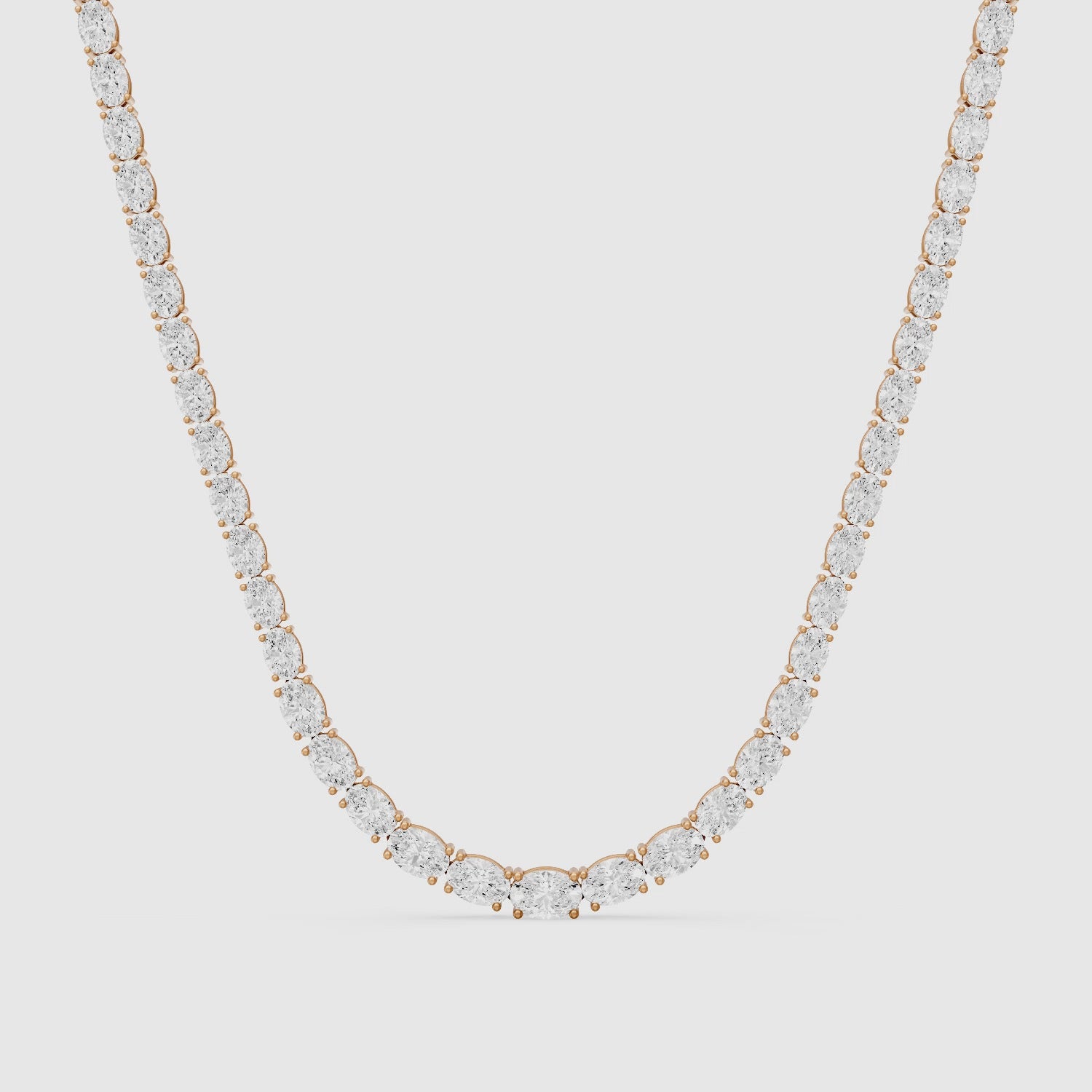 Load video: Anastasia Oval Cut Lab Grown Diamond Tennis Necklace