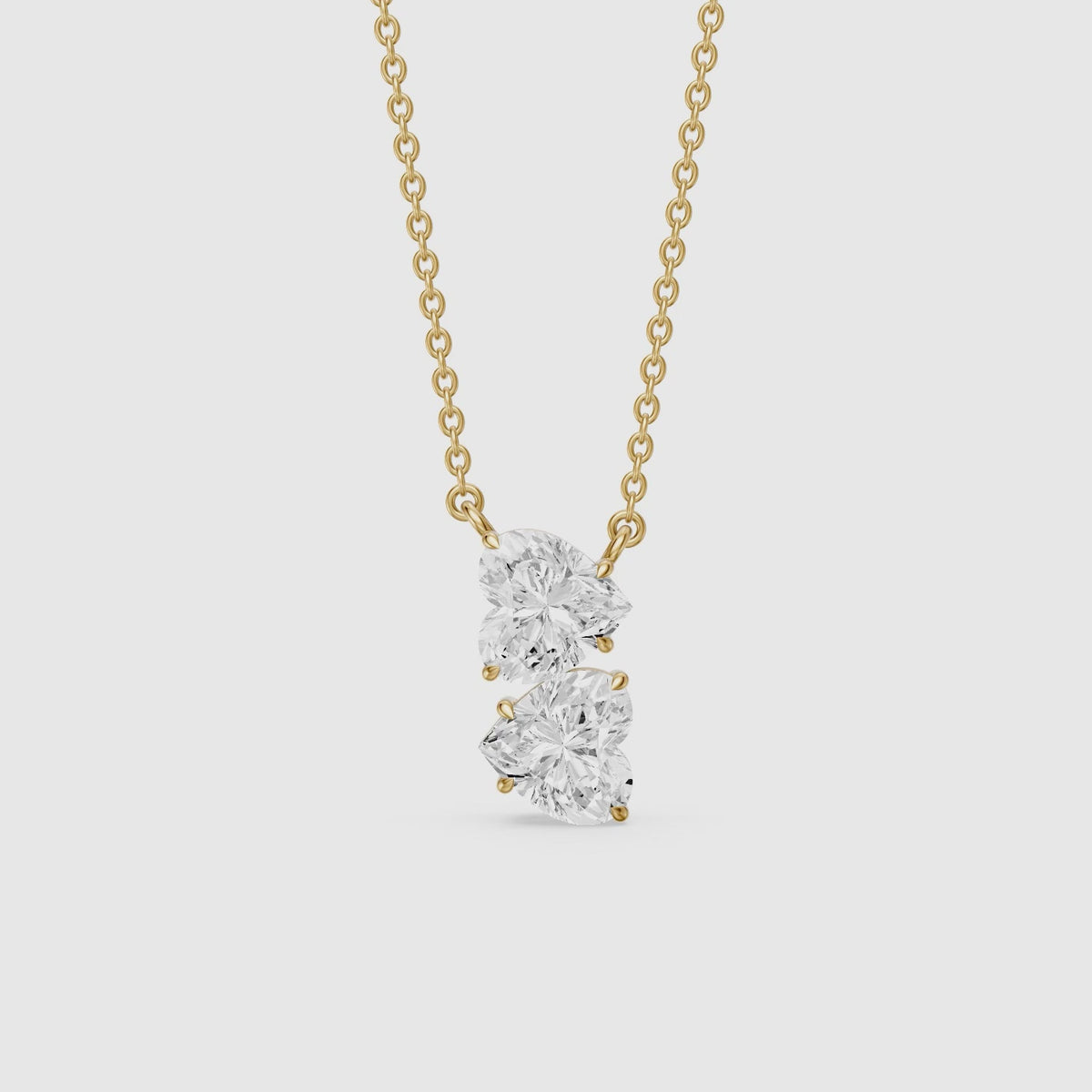 Load video: Brooke Double Heart Lab Grown Diamond Pendant